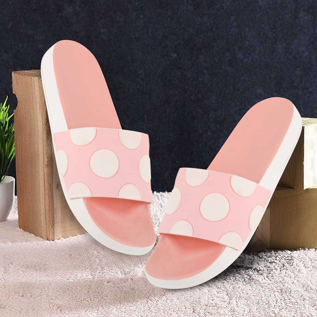     			Gokik Pink Women's Slide Flip Flop