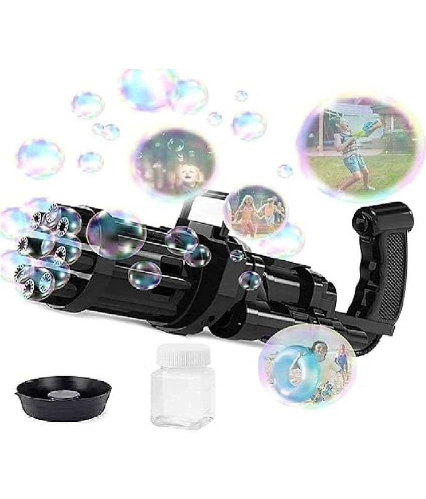 Kidsaholic Bubble Gun for Kids | 8 Holes Bubble Maker Gun for Boys/Girls | New Gatling Bubble Gun for Kids | Birthday Gift for Boys & Girls | Outdoor Toys for
