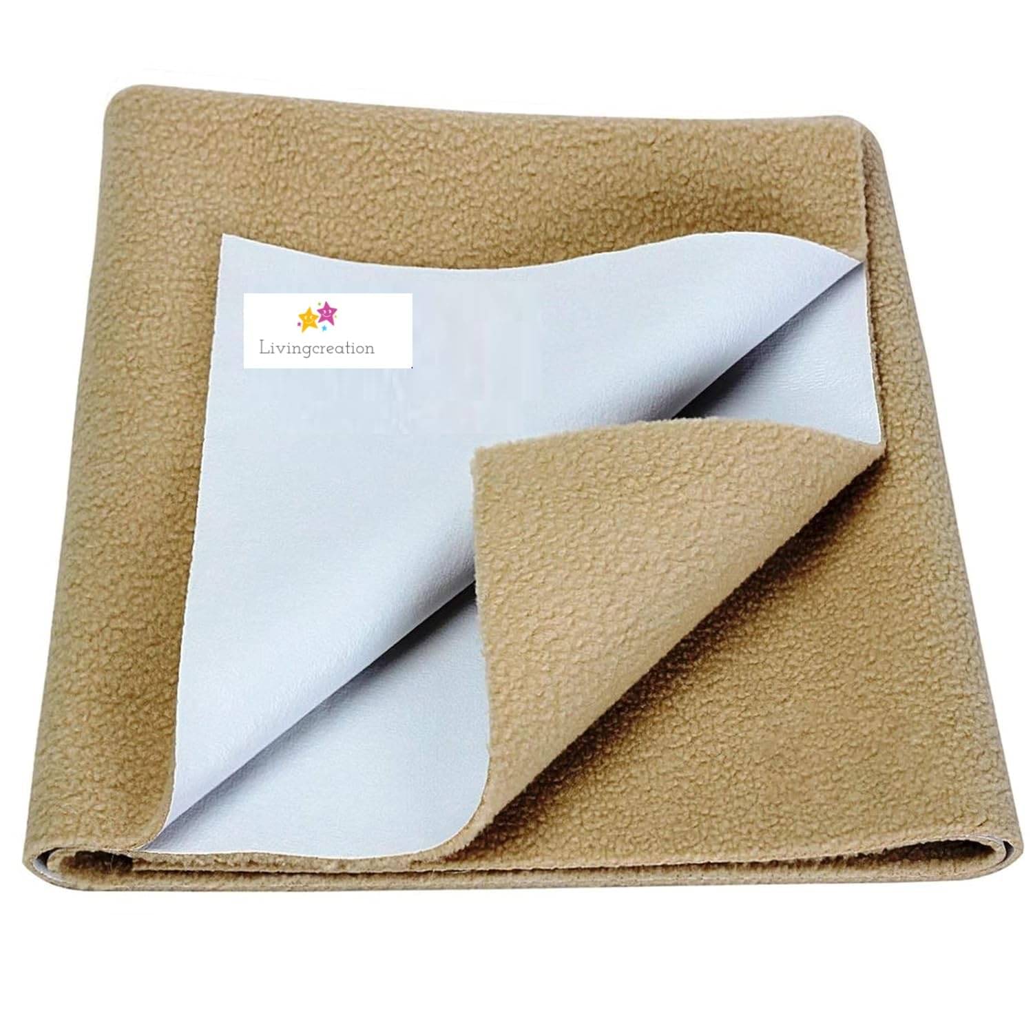     			LIVINGCREATIONS Beige Poly Fiber Bed Protector Sheet ( Pack of 1 )