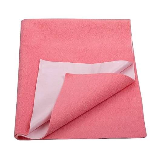 LIVINGCREATIONS Pink Poly Fiber Bed Protector Sheet ( Pack of 1 ) LIVINGCREATIONS Pink Poly Fiber Bed Protector Sheet ( Pack of 1 )