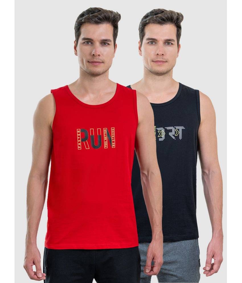 Lux Cozi Cotton Relaxed Fit Printed Sleeveless Men's T-Shirt - Red ( Pack of 2 )     			Lux Cozi Cotton Relaxed Fit Printed Sleeveless Men's T-Shirt - Red ( Pack of 2 )