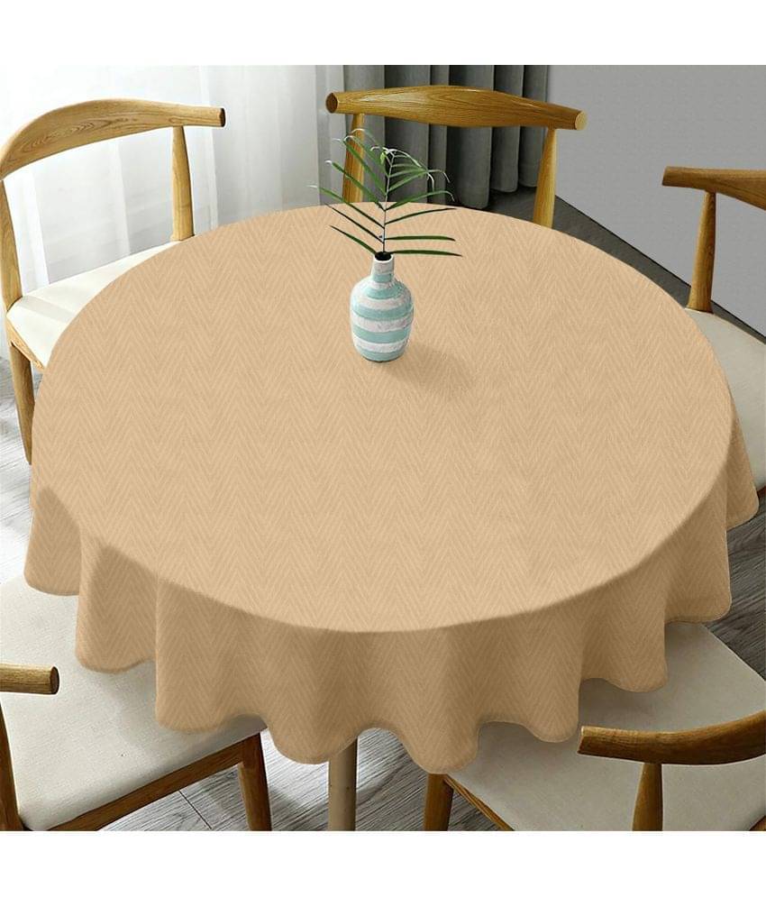 Oasis Hometex Self Design Cotton 6 Seater Round Table Cover ( 152 x 152 ) cm Pack of 1 Beige Oasis Hometex Self Design Cotton 6 Seater Round Table Cover ( 152 x 152 ) cm Pack of 1 Beige