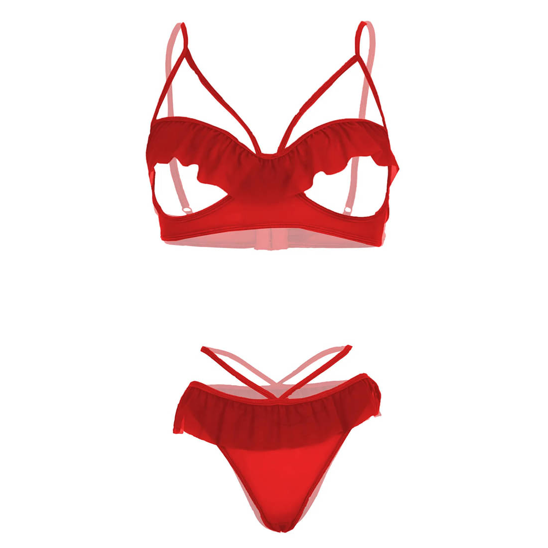 Purble Polyester Women's Bra & Panty Set ( Red )     			Purble Polyester Women's Bra & Panty Set ( Red )