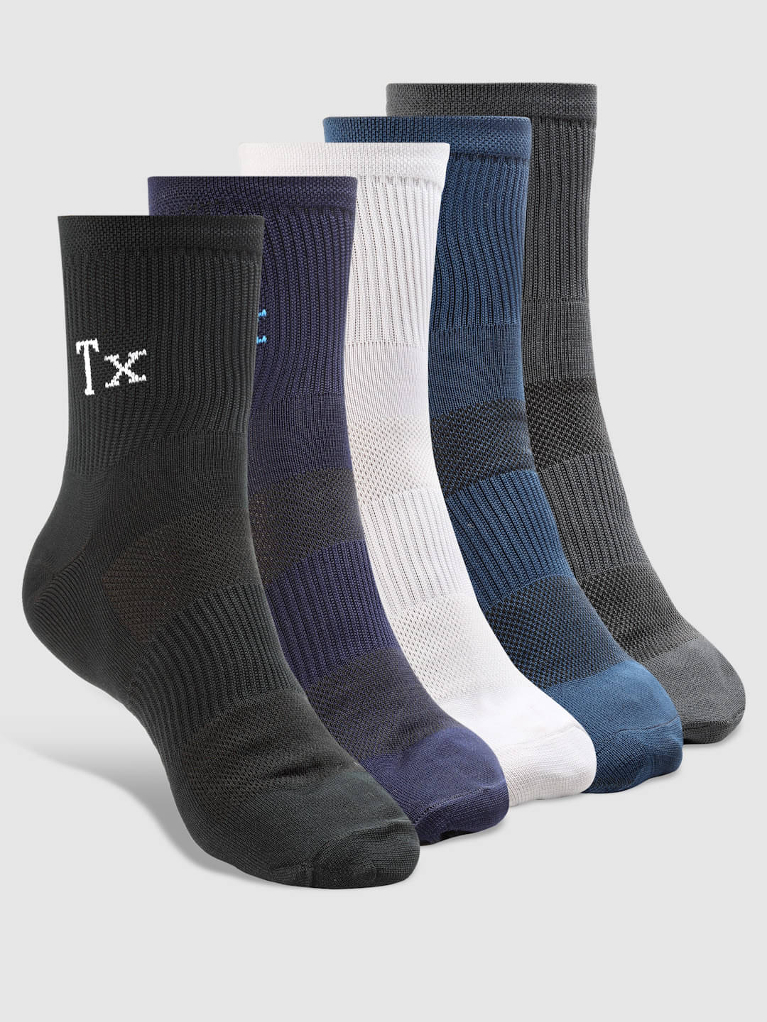     			Texlon Nylon Men's Self Design Multicolor Mid Length Socks ( Pack of 5 )
