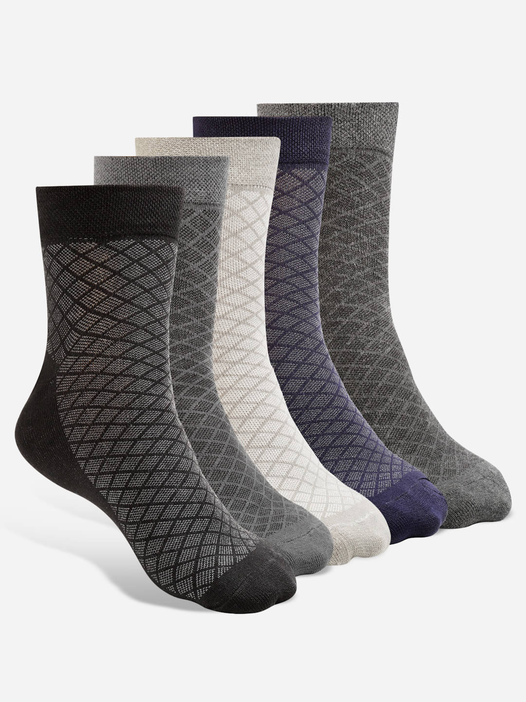     			Texlon Cotton Men's Self Design Multicolor Ankle Length Socks ( Pack of 5 )