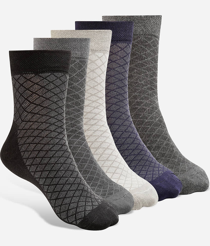 Texlon Cotton Men's Self Design Multicolor Ankle Length Socks ( Pack of 5 ) - Socks | Buy online on ZillyBuy
