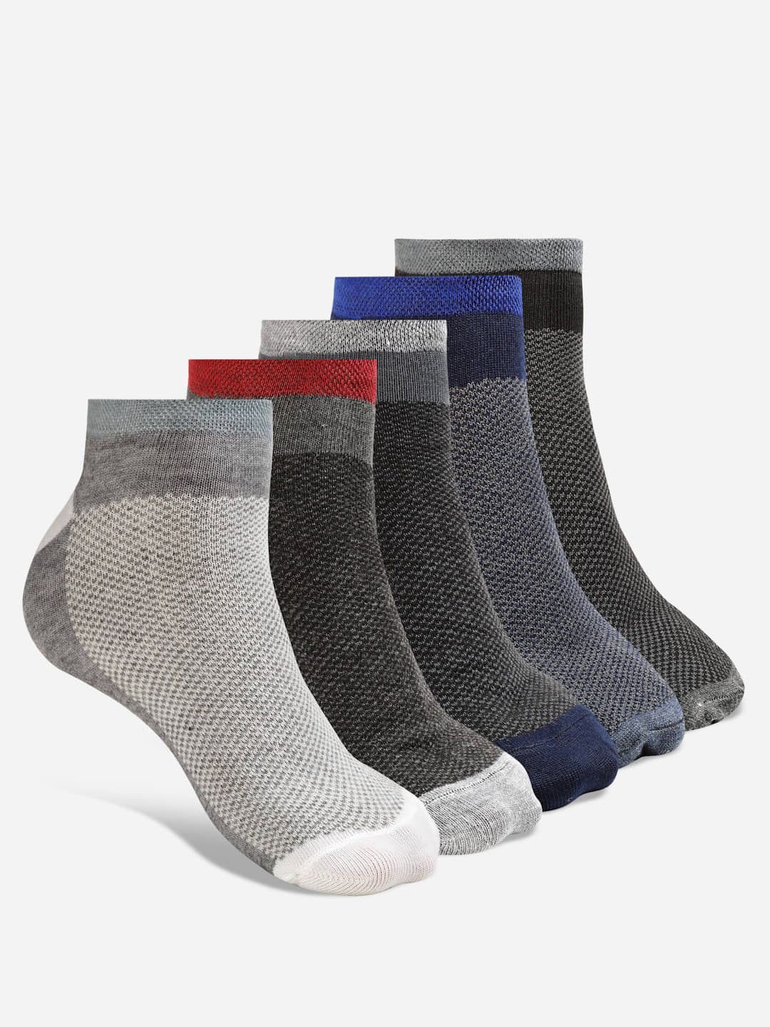 Texlon Cotton Men's Self Design Multicolor Low Ankle Socks ( Pack of 5 ) - Socks | Buy online on ZillyBuy