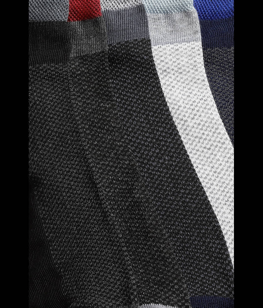 Texlon Cotton Men's Self Design Multicolor Low Ankle Socks ( Pack of 5 )