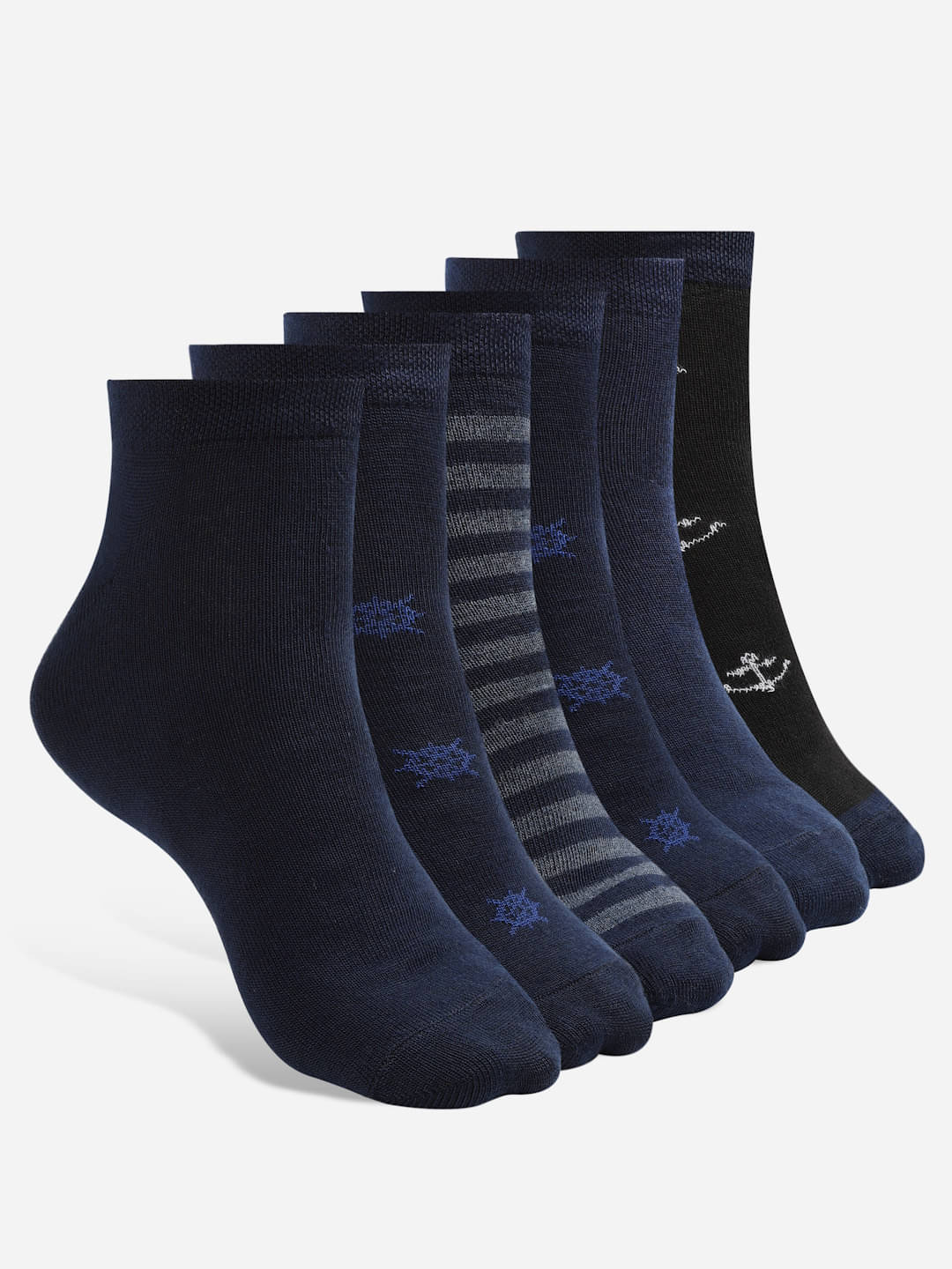     			Texlon Cotton Men's Striped Multicolor Ankle Length Socks ( Pack of 6 )