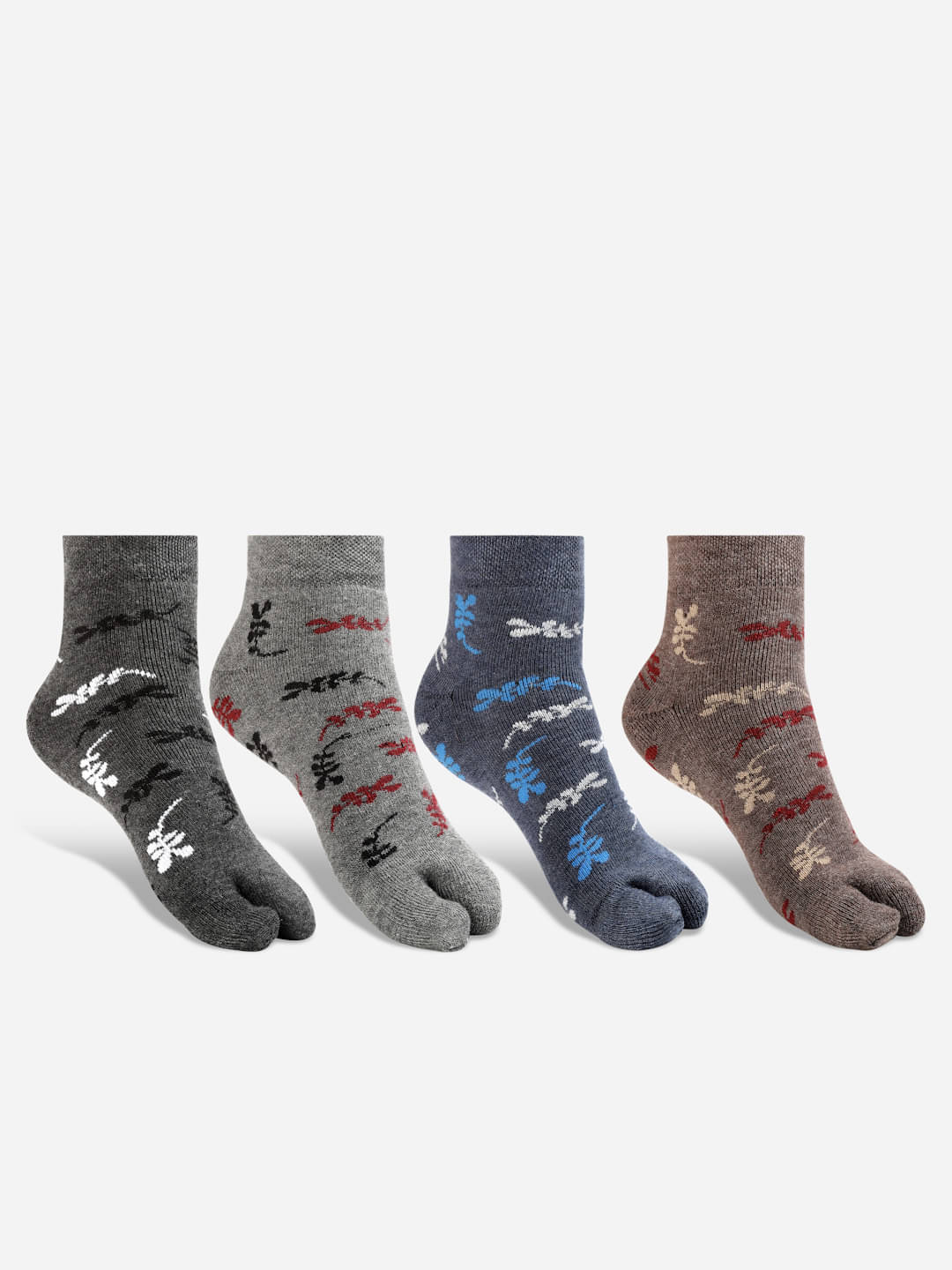     			Texlon Multicolor Woollen Women's Thumb Socks ( Pack of 4 )