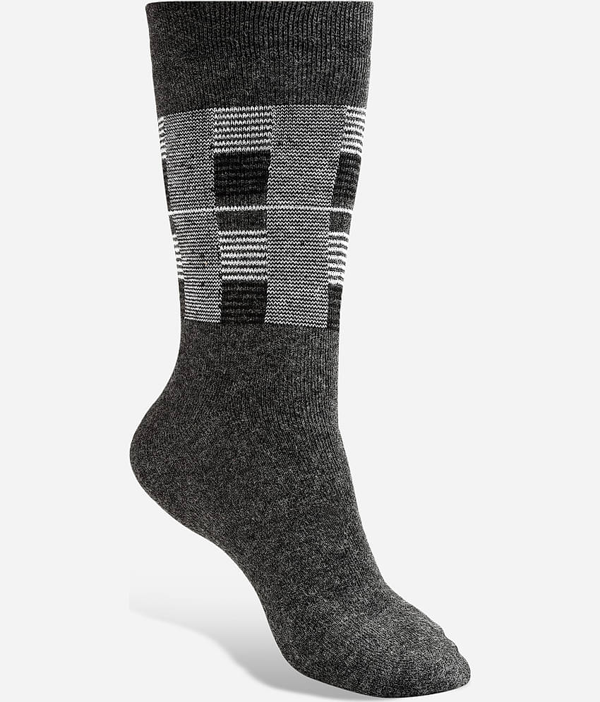 Texlon Woollen Men's Printed Multicolor Mid Length Socks ( Pack of 4 )