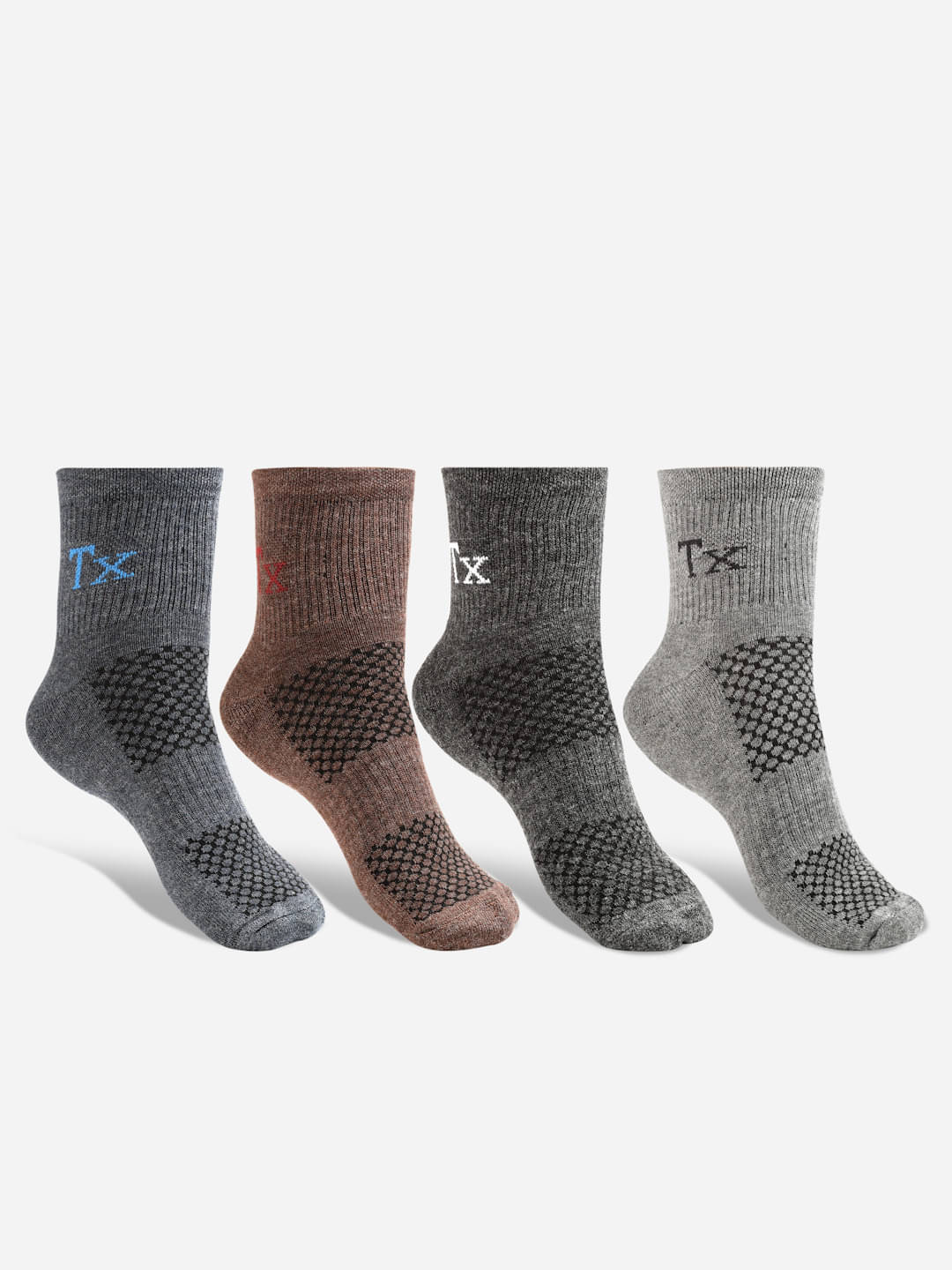 Texlon Woollen Men's Printed Multicolor Ankle Length Socks ( Pack of 4 ) Texlon Woollen Men's Printed Multicolor Ankle Length Socks ( Pack of 4 )