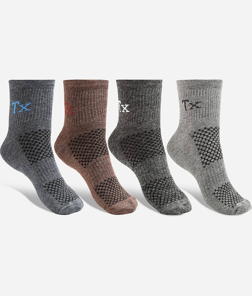 Texlon Woollen Men's Printed Multicolor Ankle Length Socks ( Pack of 4 ) - Socks | Buy online on ZillyBuy