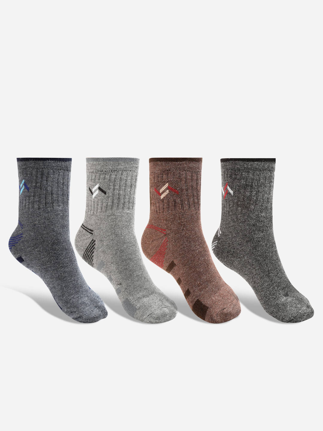 Texlon Woollen Men's Printed Multicolor Ankle Length Socks ( Pack of 4 ) Texlon Woollen Men's Printed Multicolor Ankle Length Socks ( Pack of 4 )