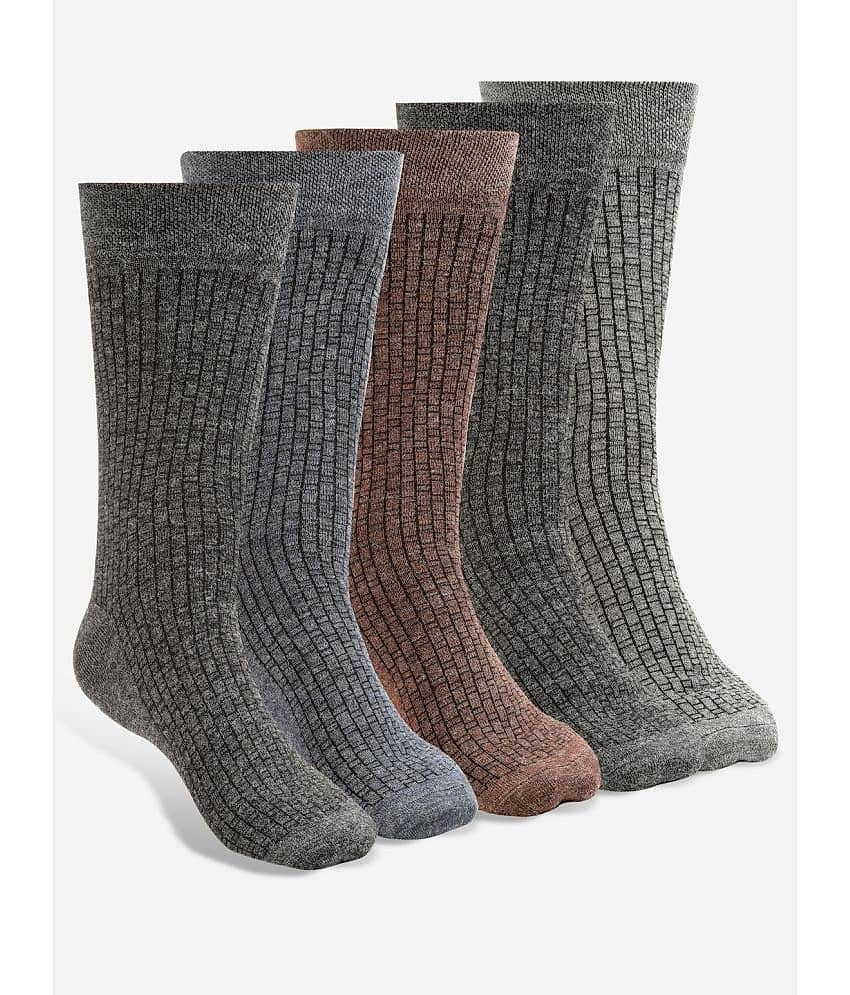 Texlon Woollen Men's Self Design Multicolor Mid Length Socks ( Pack of 5 ) - Socks | Buy online on ZillyBuy