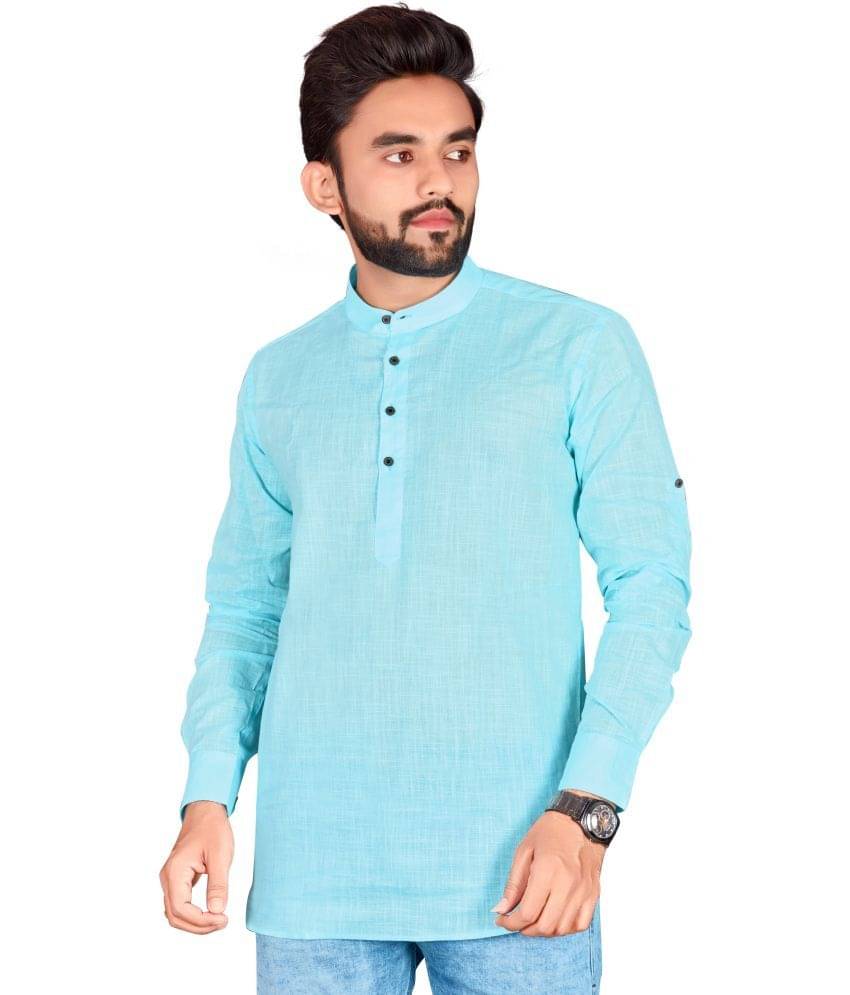 allan peter Light Blue Cotton Men's Regular Kurta ( Pack of 1 ) allan peter Light Blue Cotton Men's Regular Kurta ( Pack of 1 )