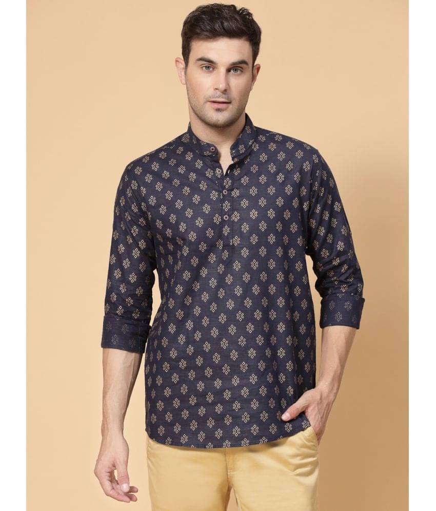 allan peter Navy Blue Cotton Men's Regular Kurta ( Pack of 1 ) allan peter Navy Blue Cotton Men's Regular Kurta ( Pack of 1 )