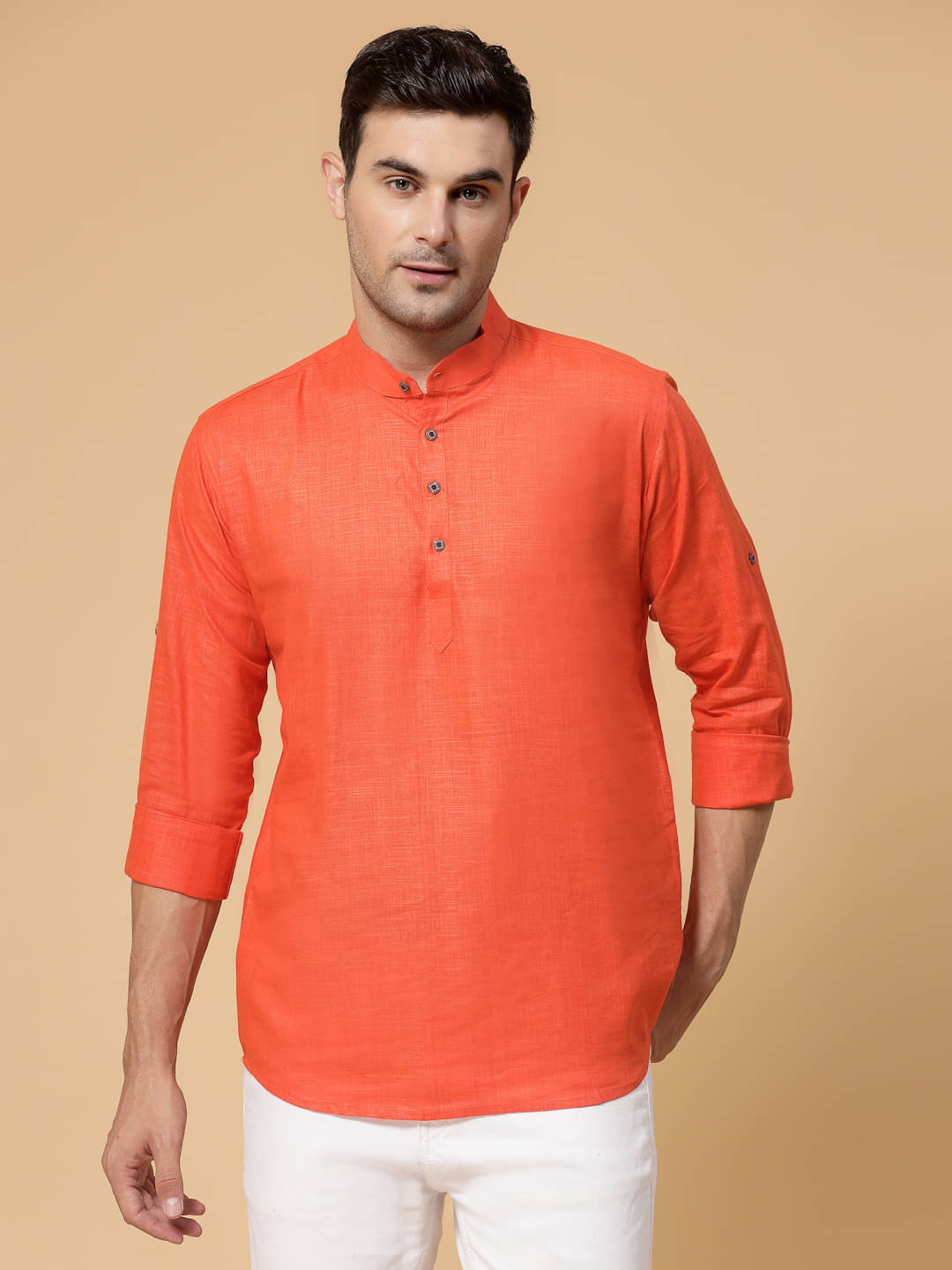 allan peter Orange Cotton Men's Regular Kurta ( Pack of 1 ) allan peter Orange Cotton Men's Regular Kurta ( Pack of 1 )
