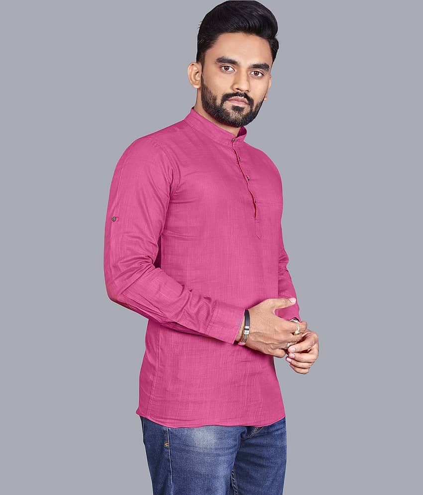 allan peter Pink Cotton Men's Regular Kurta ( Pack of 1 ) - Kurtas & Kurta Sets | Buy online on ZillyBuy