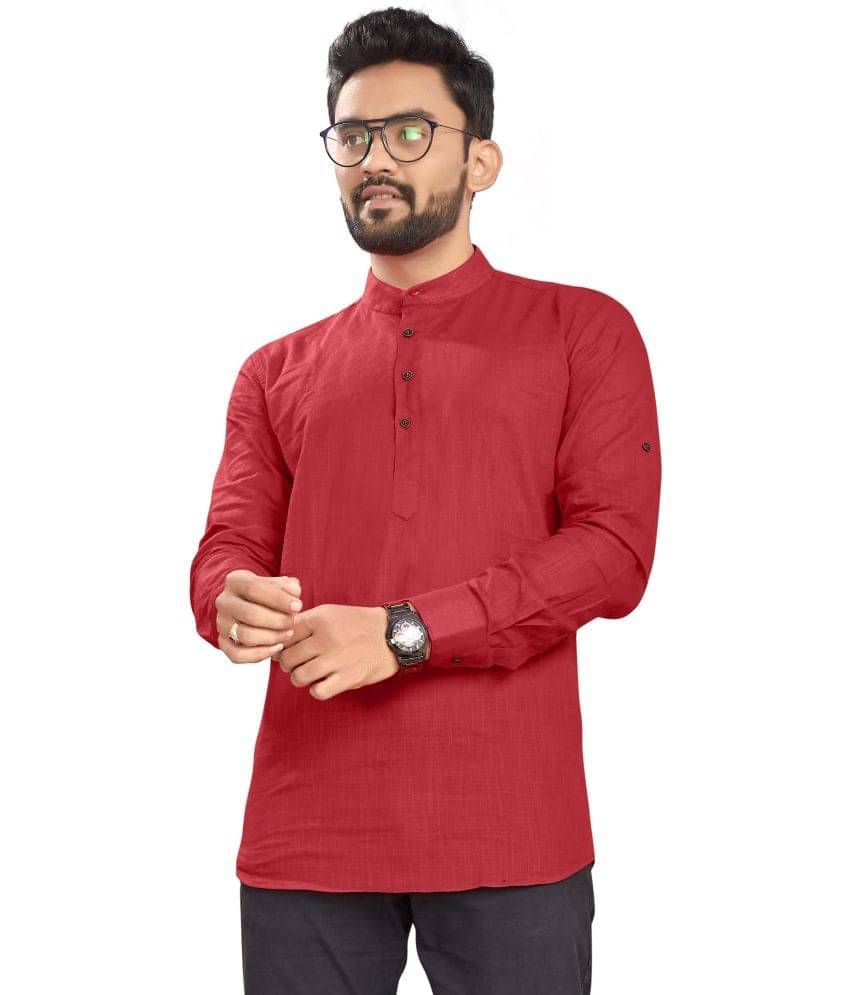 allan peter Red Cotton Men's Regular Kurta ( Pack of 1 ) allan peter Red Cotton Men's Regular Kurta ( Pack of 1 )