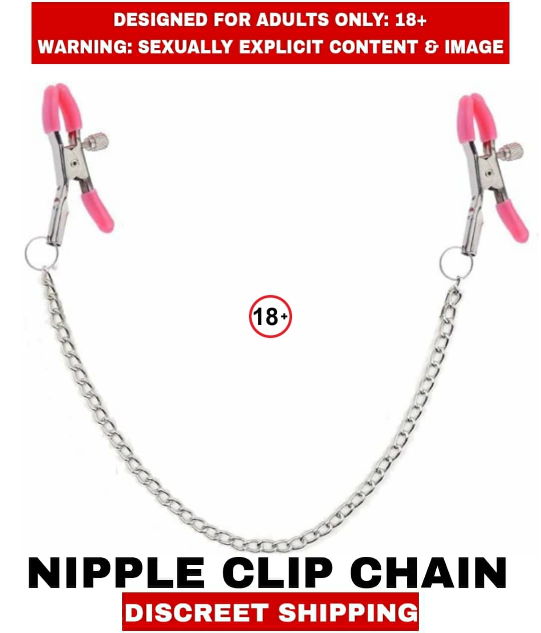 Adjustable Nipple Clamps with Metal Chain Pleasure for Women, Decorative Clip for Pleasure Toys