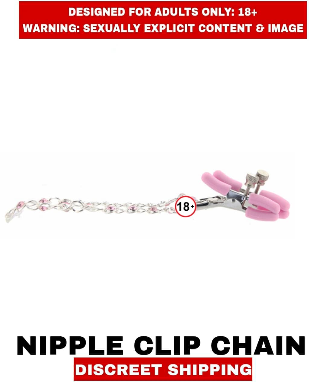 Adult Usage Adjustable Nipple Clamps with Metal Chain Pleasure for Women, Decorative Clip for Pleasure Toys
