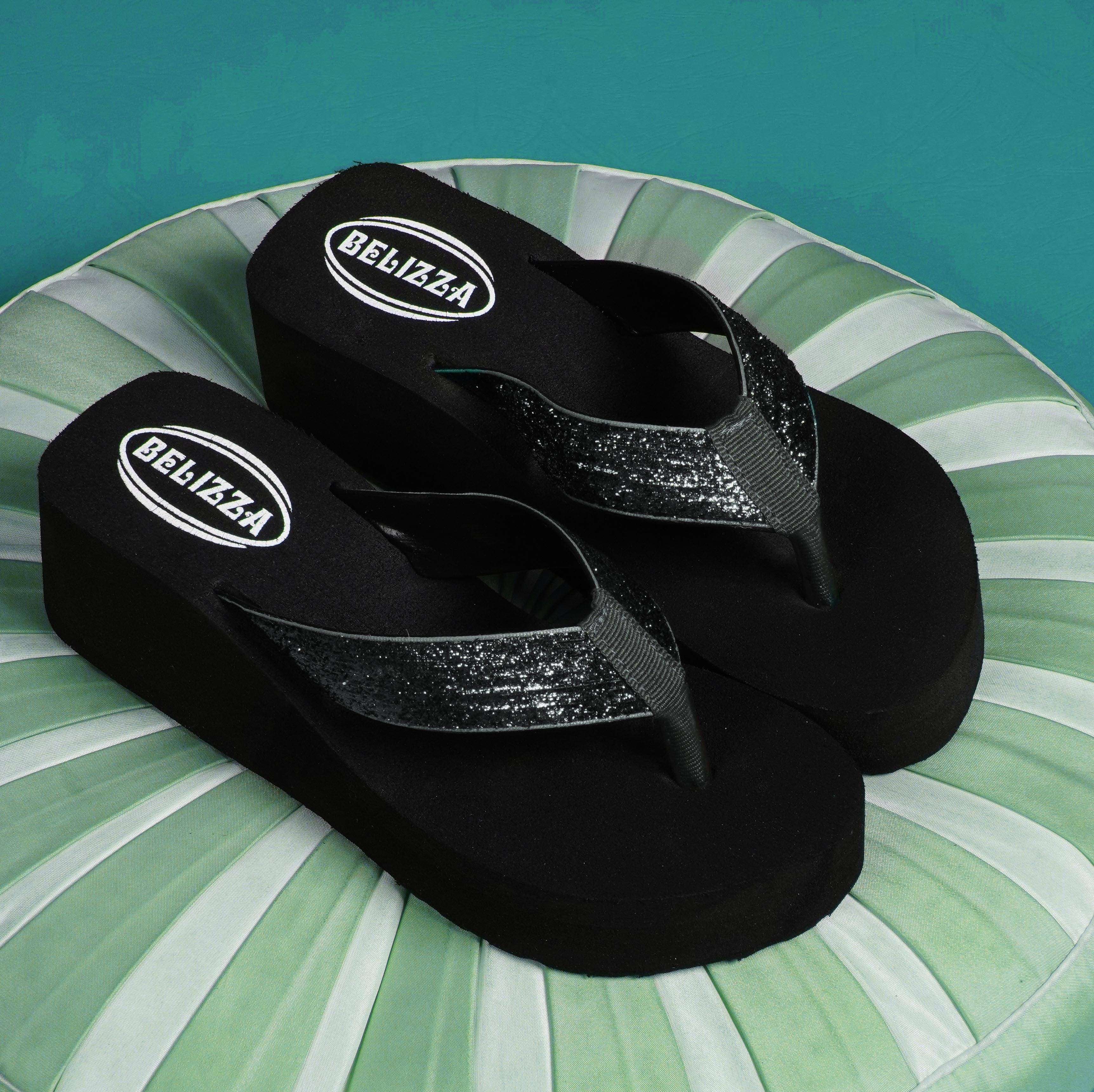     			BELIZZA Black Women's Thong Flip Flop