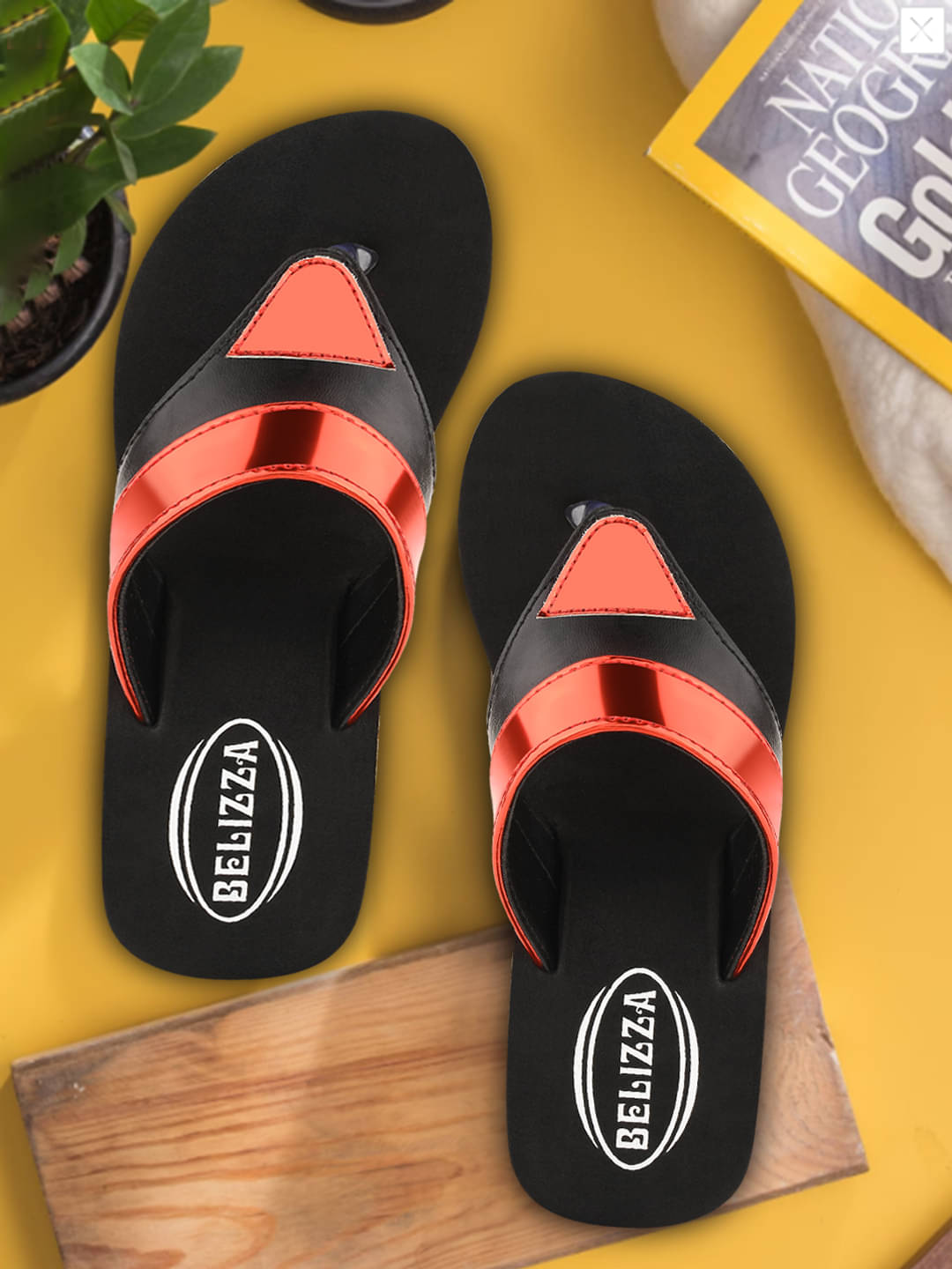     			BELIZZA Red Women's Thong Flip Flop