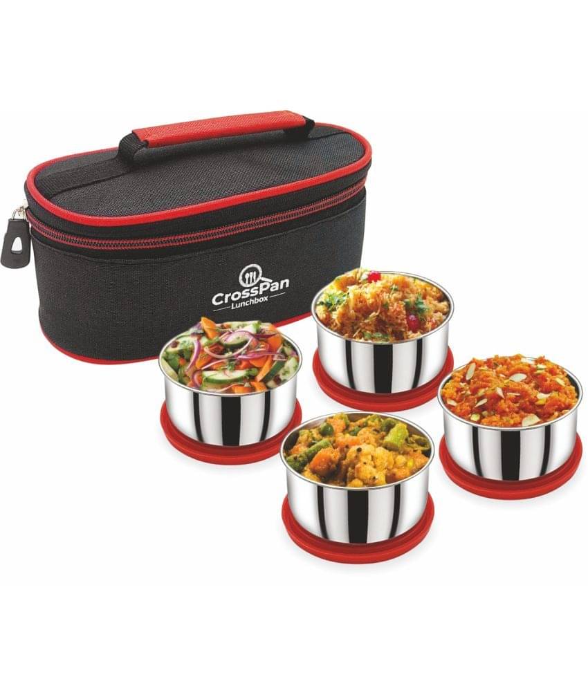 CrossPan SMART LUNCH BOX / TIFFIN BOX Stainless Steel Lunch Box 4 - Container ( Pack of 1 ) CrossPan SMART LUNCH BOX / TIFFIN BOX Stainless Steel Lunch Box 4 - Container ( Pack of 1 )
