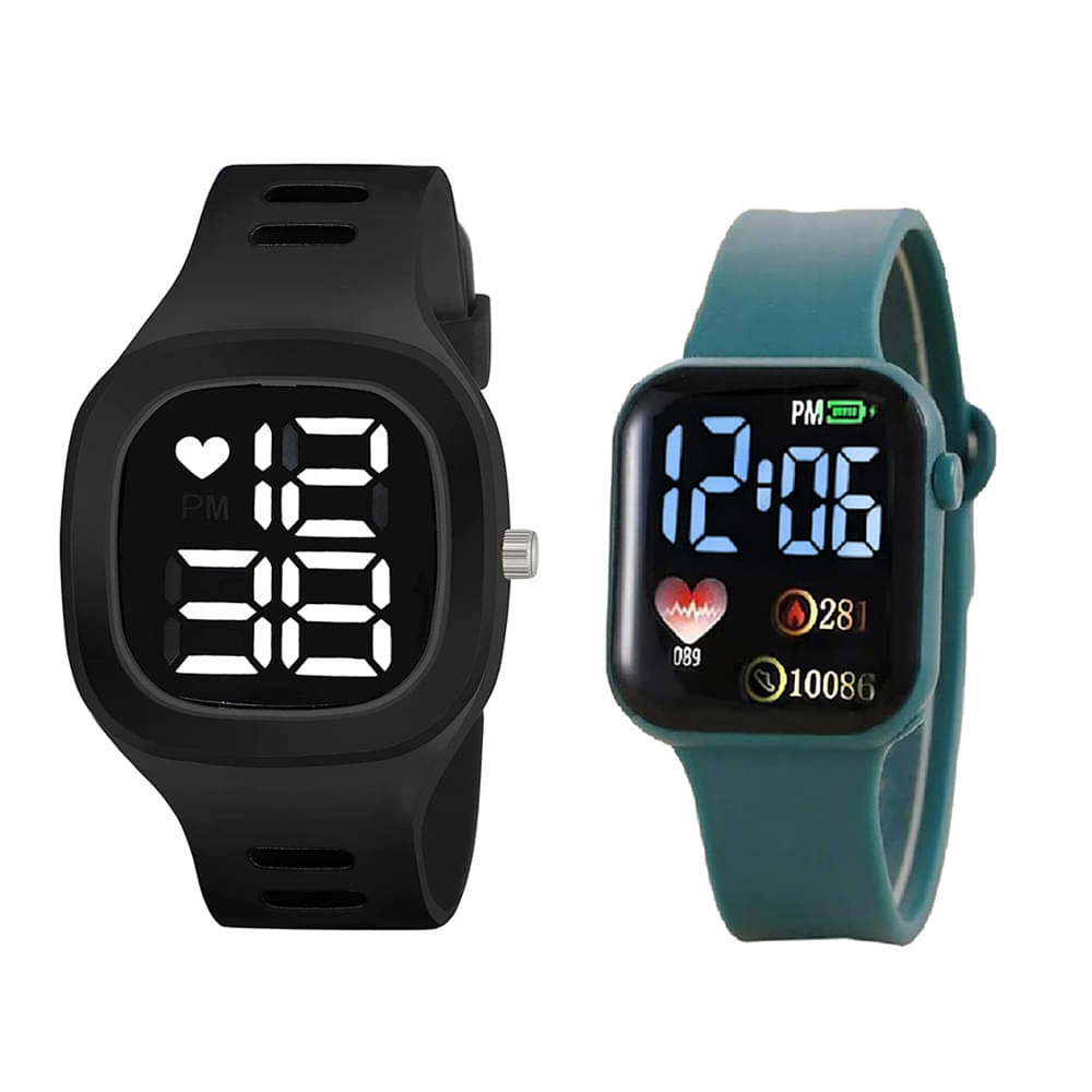 DECLASSE Black Dial Digital Boys Watch ( Pack Of 2 ) DECLASSE Black Dial Digital Boys Watch ( Pack Of 2 )