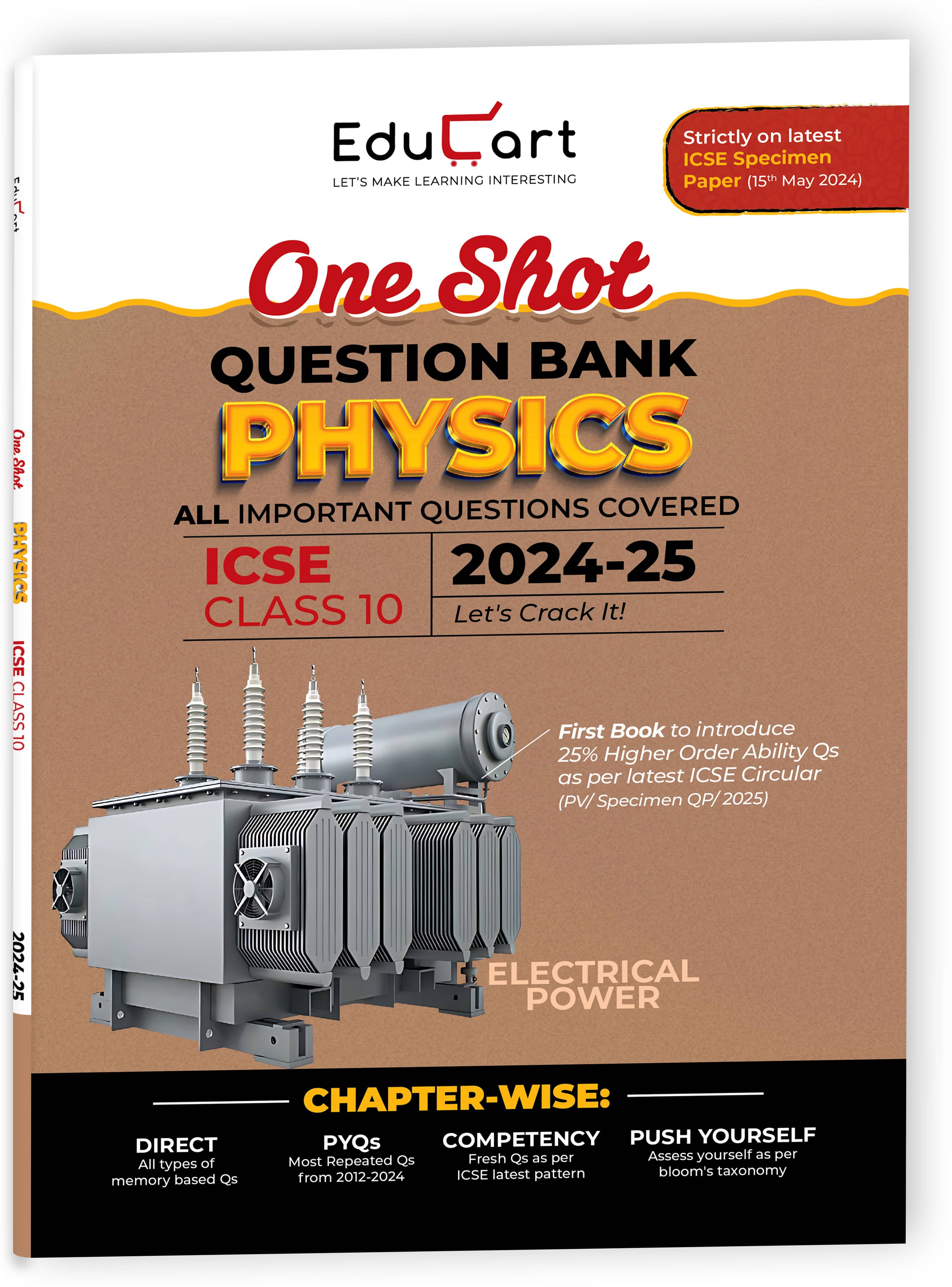 Educart ICSE Class 10 Question Bank 2025 Physics One Shot for 2024-25 Exam Educart ICSE Class 10 Question Bank 2025 Physics One Shot for 2024-25 Exam