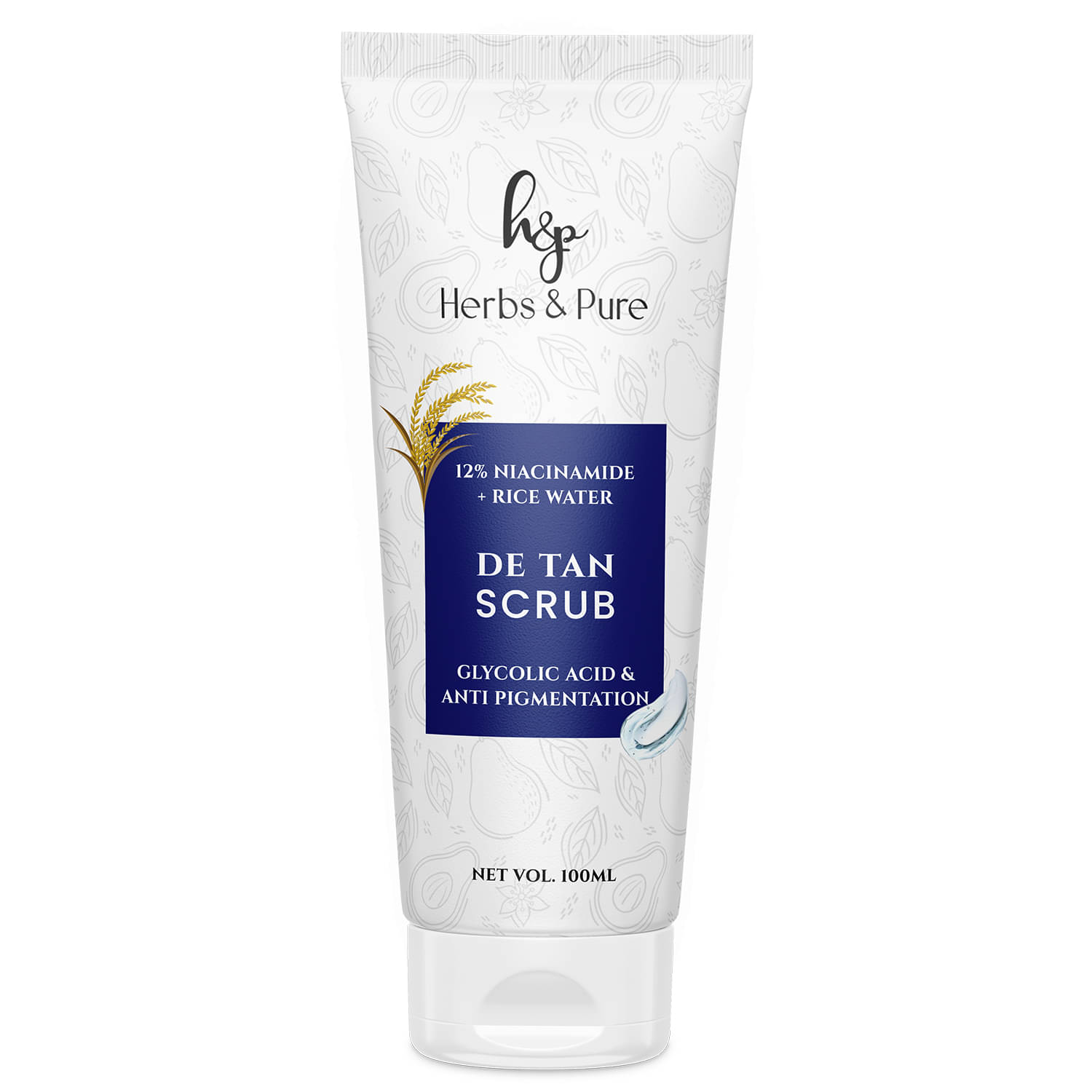     			Herbs & Pure De tan Scrub with 12% Niacinamide and Rice Water for Anti Pigmentation,100 ML)