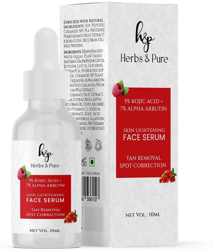 Herbs and Pure Skin Lightening Face Serum with 5 % Kojic Acid & 7% Alpha Arbutin (10 ml) Herbs and Pure Skin Lightening Face Serum with 5 % Kojic Acid & 7% Alpha Arbutin (10 ml)