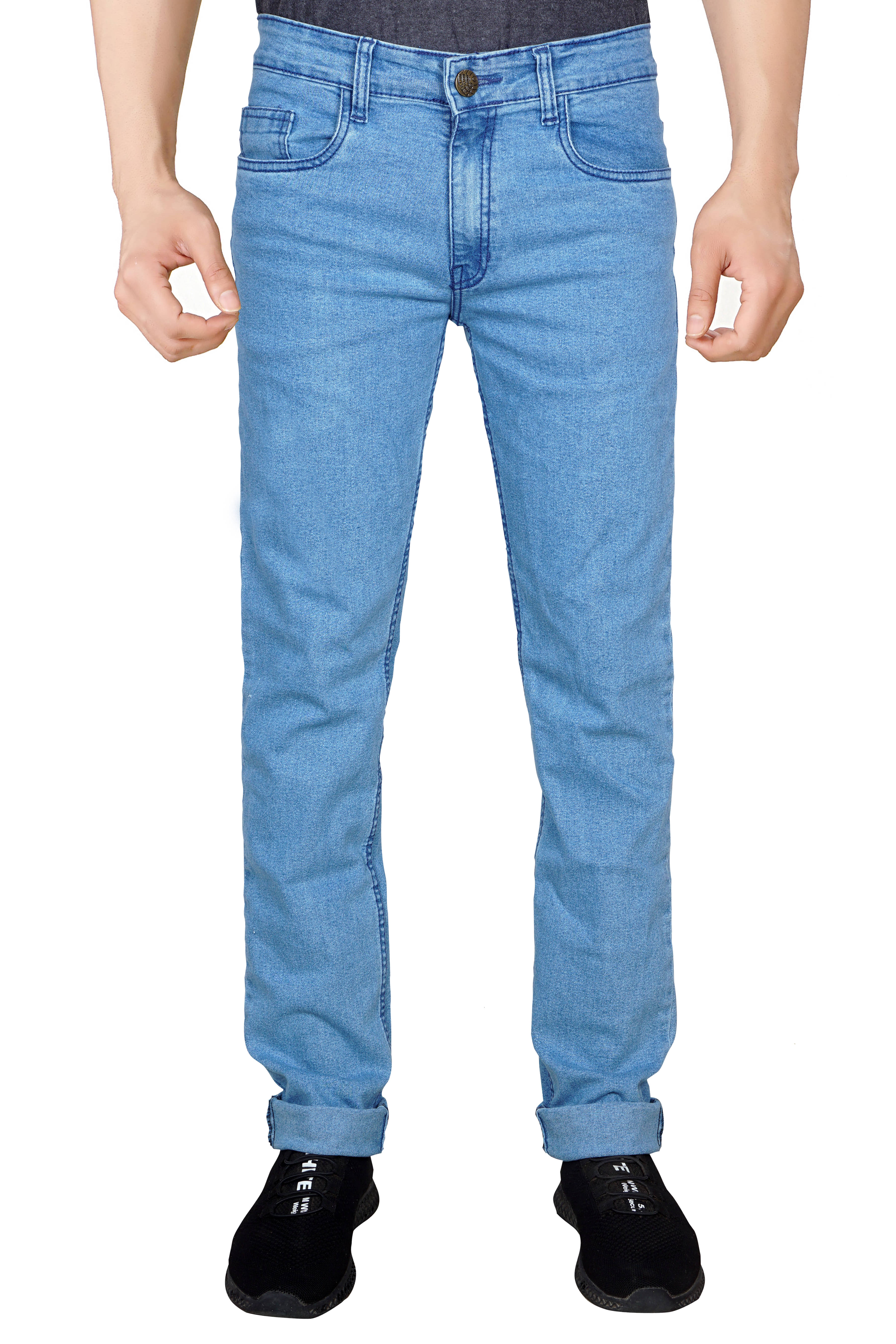 JB JUST BLACK Regular Fit Cuffed Hem Men's Jeans - Light Blue ( Pack of 1 ) JB JUST BLACK Regular Fit Cuffed Hem Men's Jeans - Light Blue ( Pack of 1 )