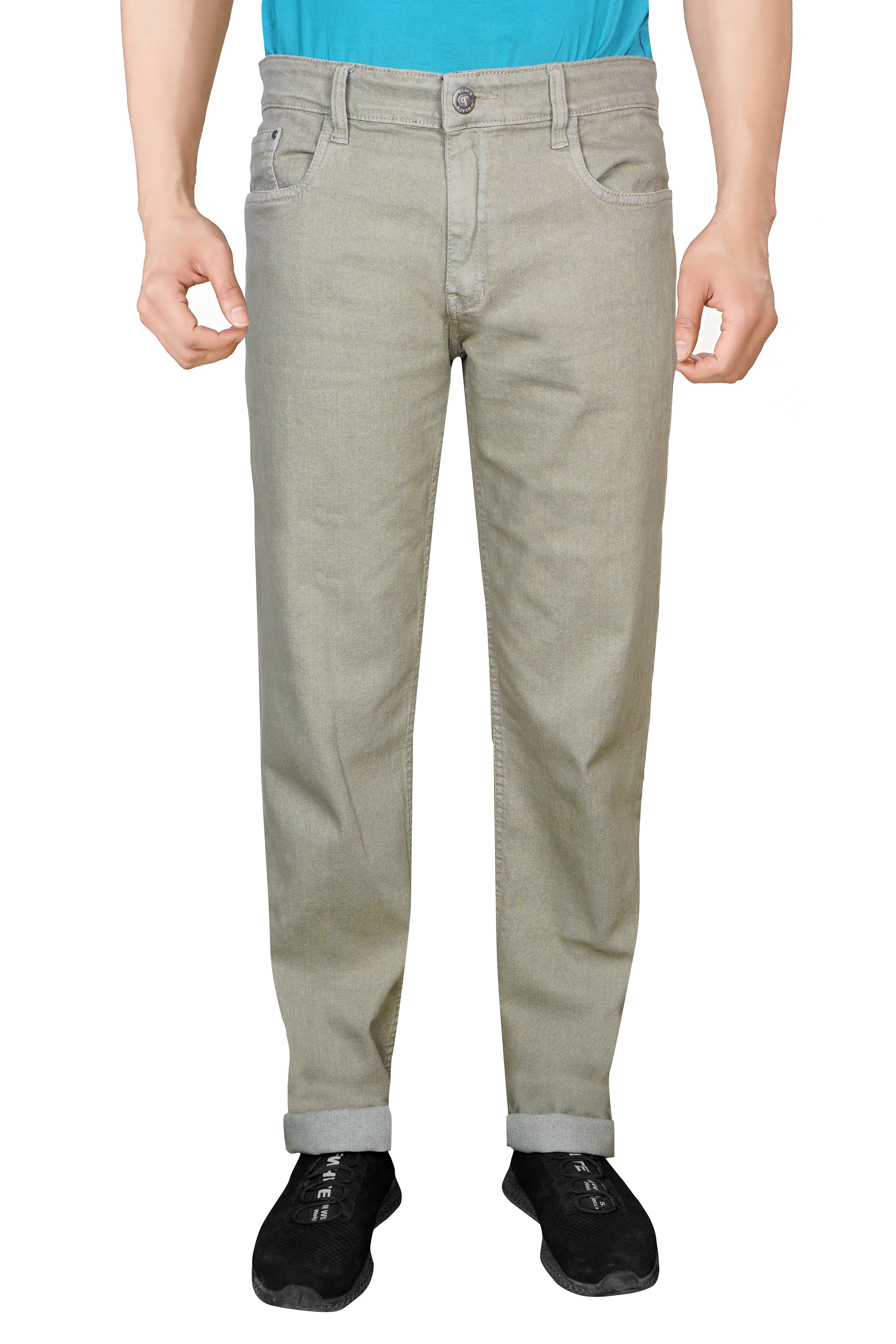 JB JUST BLACK Regular Fit Cuffed Hem Men's Jeans - Beige ( Pack of 1 ) JB JUST BLACK Regular Fit Cuffed Hem Men's Jeans - Beige ( Pack of 1 )