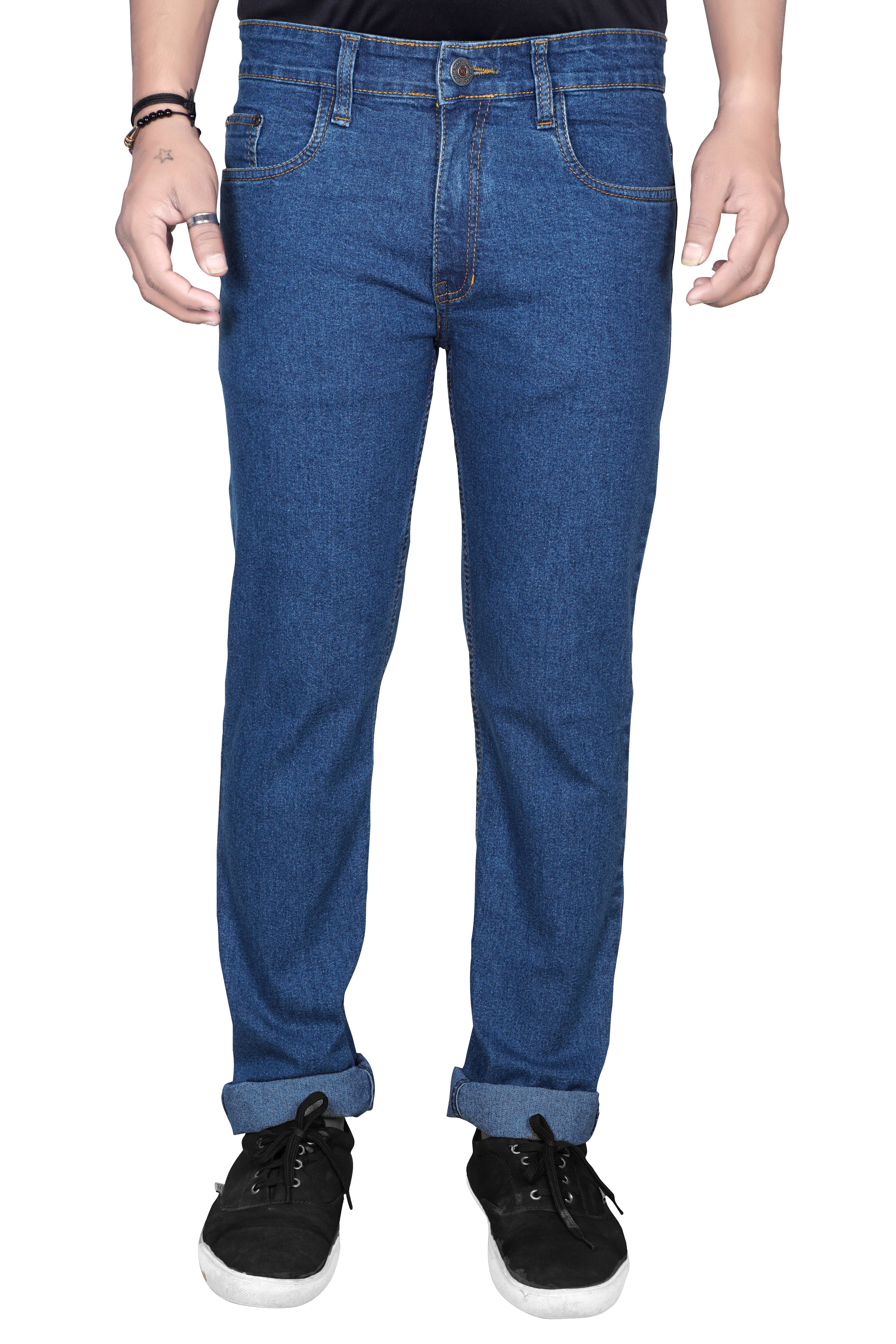 JB JUST BLACK Regular Fit Cuffed Hem Men's Jeans - Sea Blue ( Pack of 1 ) JB JUST BLACK Regular Fit Cuffed Hem Men's Jeans - Sea Blue ( Pack of 1 )