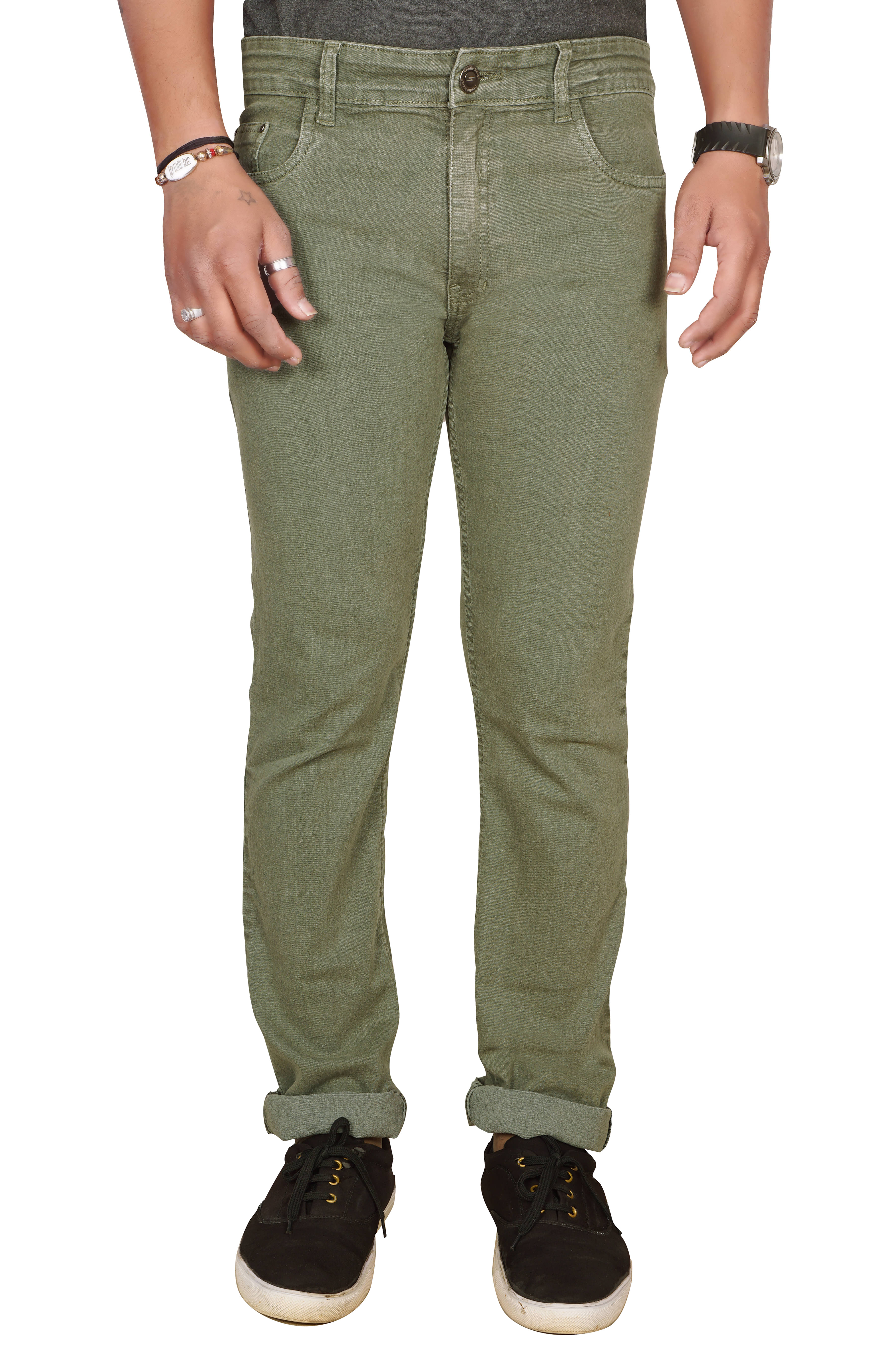     			JB JUST BLACK Regular Fit Cuffed Hem Men's Jeans - Olive Green ( Pack of 1 )