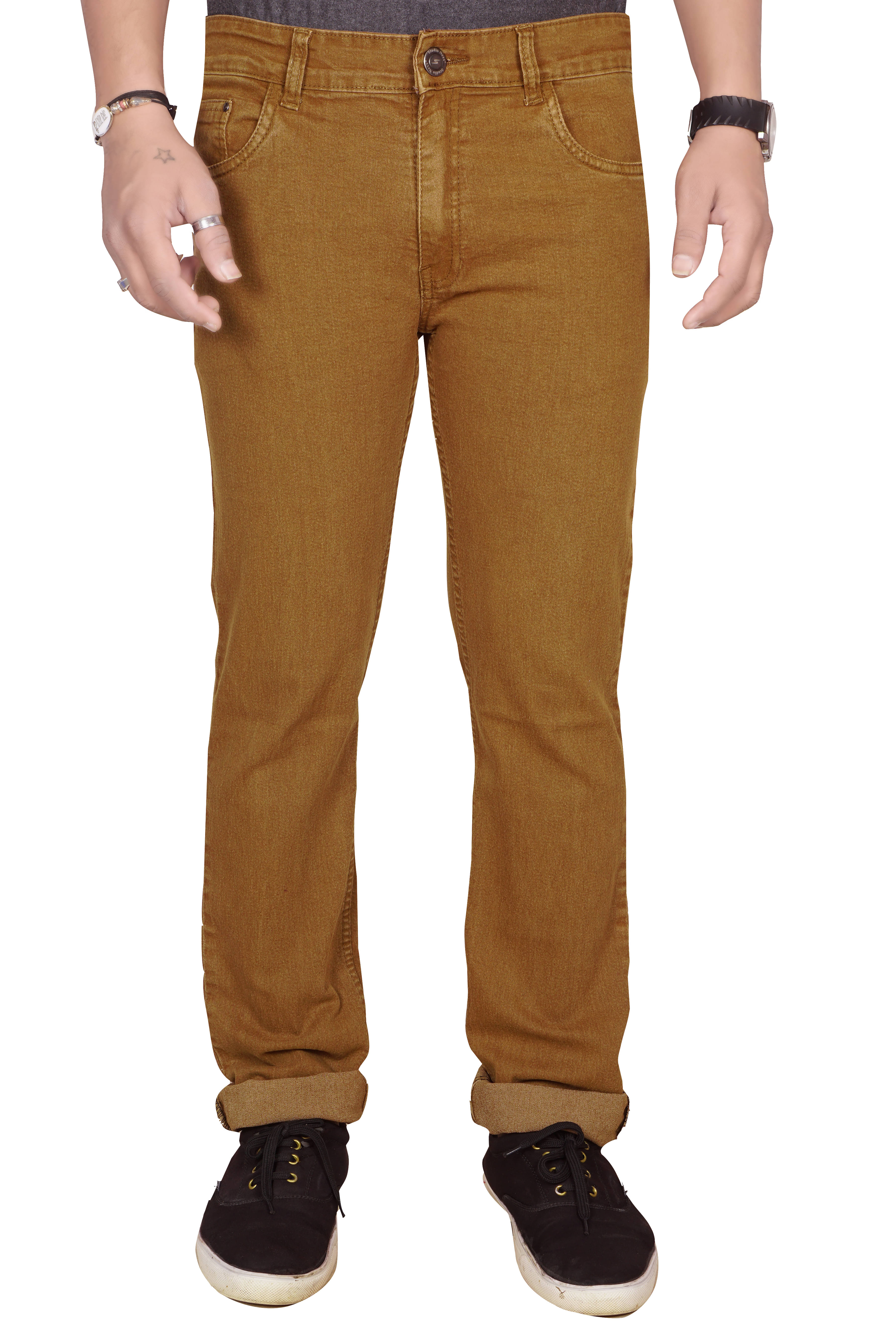 JB JUST BLACK Regular Fit Cuffed Hem Men's Jeans - Brown ( Pack of 1 ) JB JUST BLACK Regular Fit Cuffed Hem Men's Jeans - Brown ( Pack of 1 )