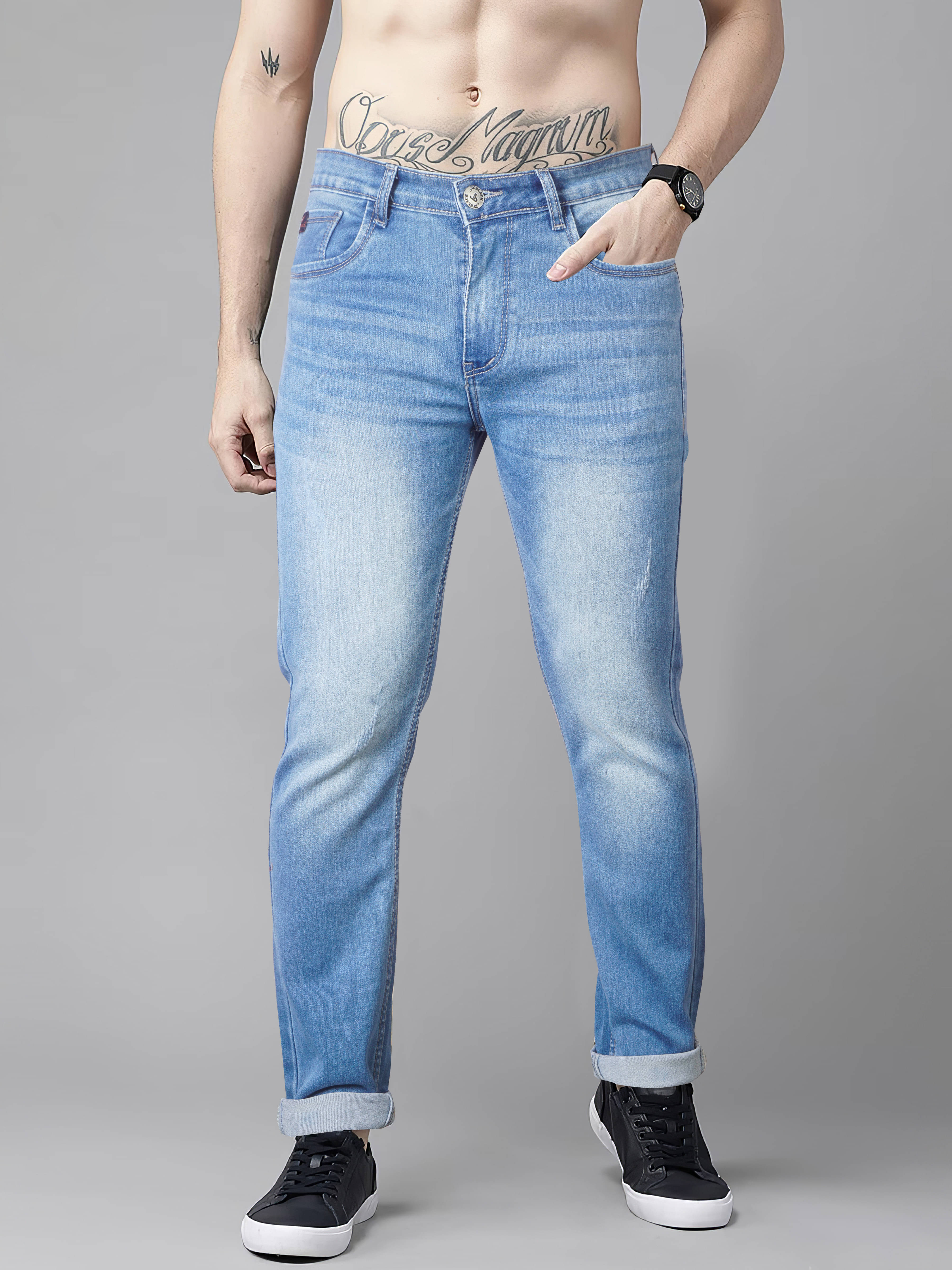 JB JUST BLACK Slim Fit Cuffed Hem Men's Jeans - Blue ( Pack of 1 ) JB JUST BLACK Slim Fit Cuffed Hem Men's Jeans - Blue ( Pack of 1 )