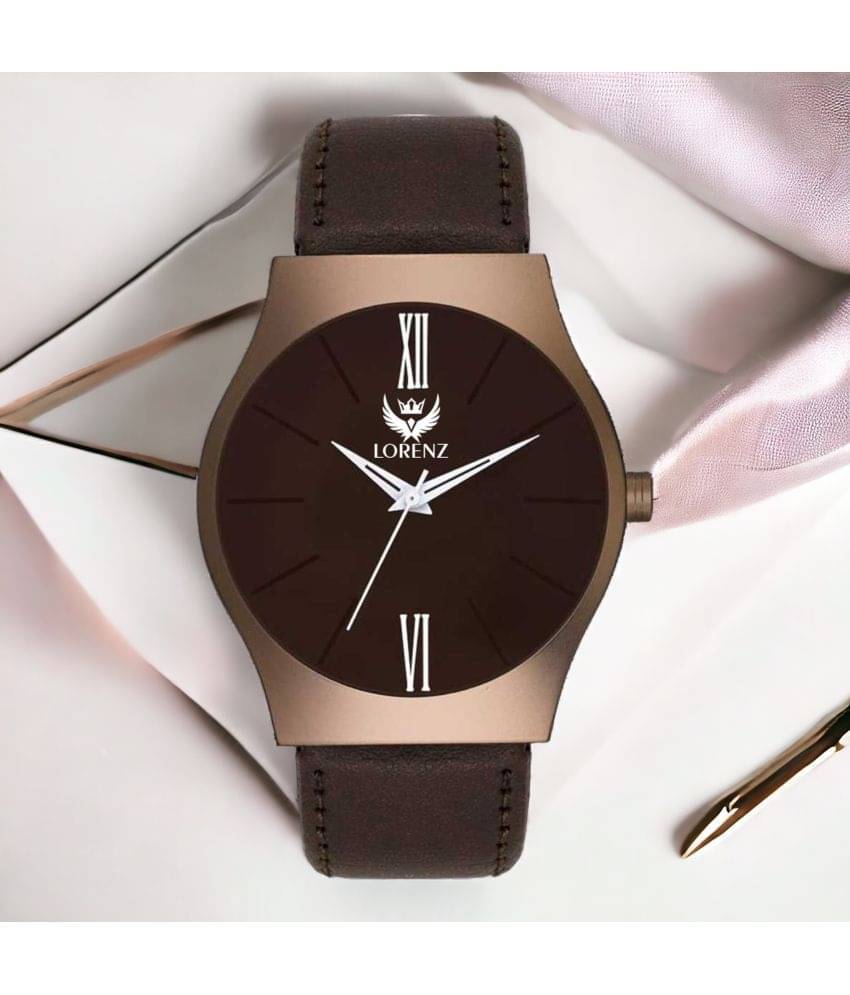     			Lorenz Brown PU Analog Men's Watch