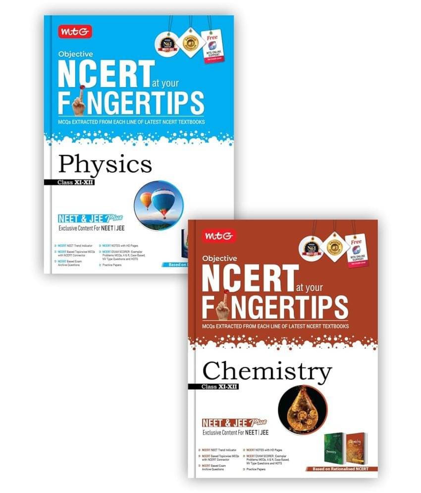     			MTG Objective NCERT at your FINGERTIPS For NEET & JEE - Physics, Chemistry (Set of 2 Books) | NCERT NEET & JEE Trend Indicator | NEET & JEE Books (Based on NMC NEET & JEE Rationalised Syllabus - Latest & Revised Edition 2024-2025)