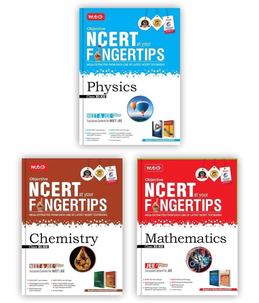 MTG Objective NCERT at your FINGERTIPS For JEE Main & Advanced - Physics, Chemistry & Mathematics (Set of 3 Books) | NCERT Notes with HD Pages, Exam Archive & MCQs | Based on Latest & Revised Syllabus 2024-25 MTG Objective NCERT at your FINGERTIPS For JEE Main & Advanced - Physics, Chemistry & Mathematics (Set of 3 Books) | NCERT Notes with HD Pages, Exam Archive & MCQs | Based on Latest & Revised Syllabus 2024-25