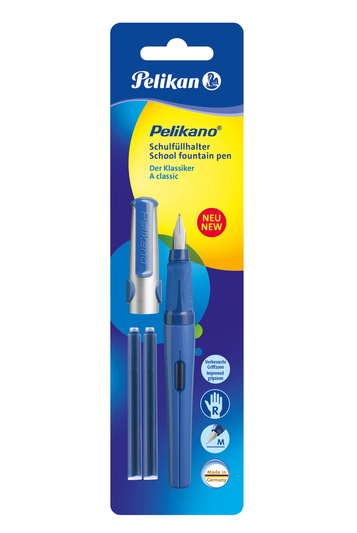     			Pelikan Pelikano Fountain Pen P480, M, Blue,Blister