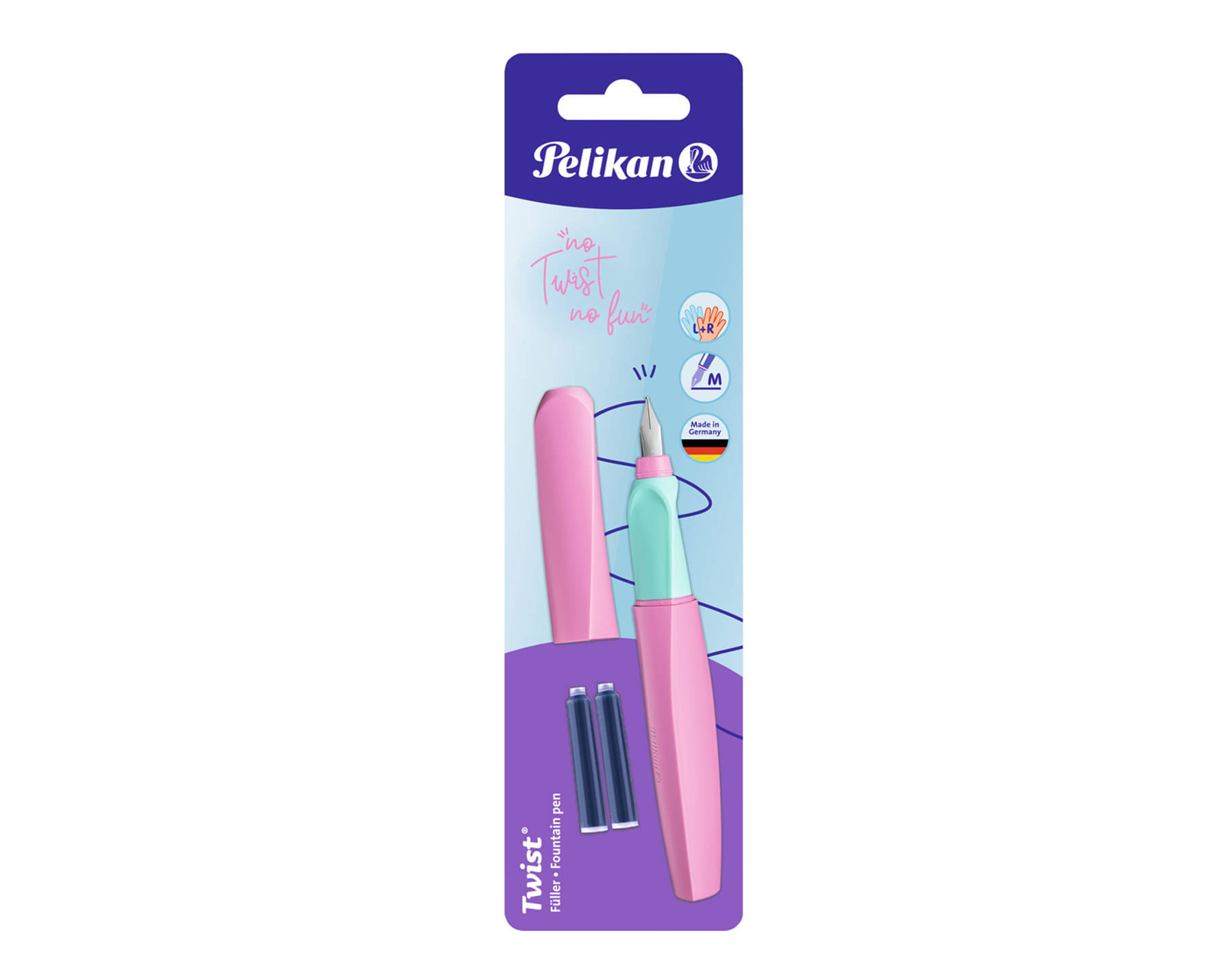 Pelikan Twist P457 M Fountain Pen Sweet Lilac + 2Tp/B Pelikan Twist P457 M Fountain Pen Sweet Lilac + 2Tp/B