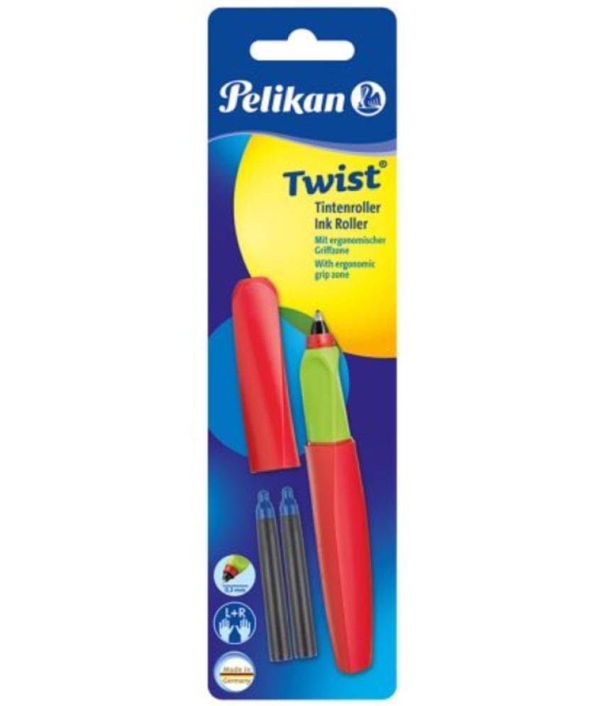     			Pelikan Twist Fountain Pen Red-Green With 2 Ink Cartridg