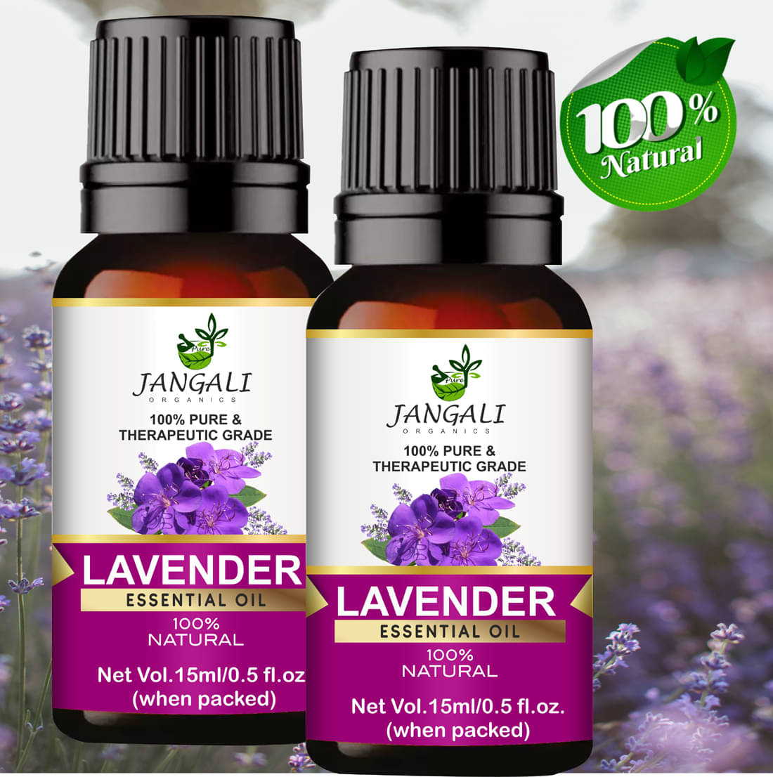 Pure Jangali Organics Lavender Essential Oil 30 mL ( Pack of 2 )     			Pure Jangali Organics Lavender Essential Oil 30 mL ( Pack of 2 )