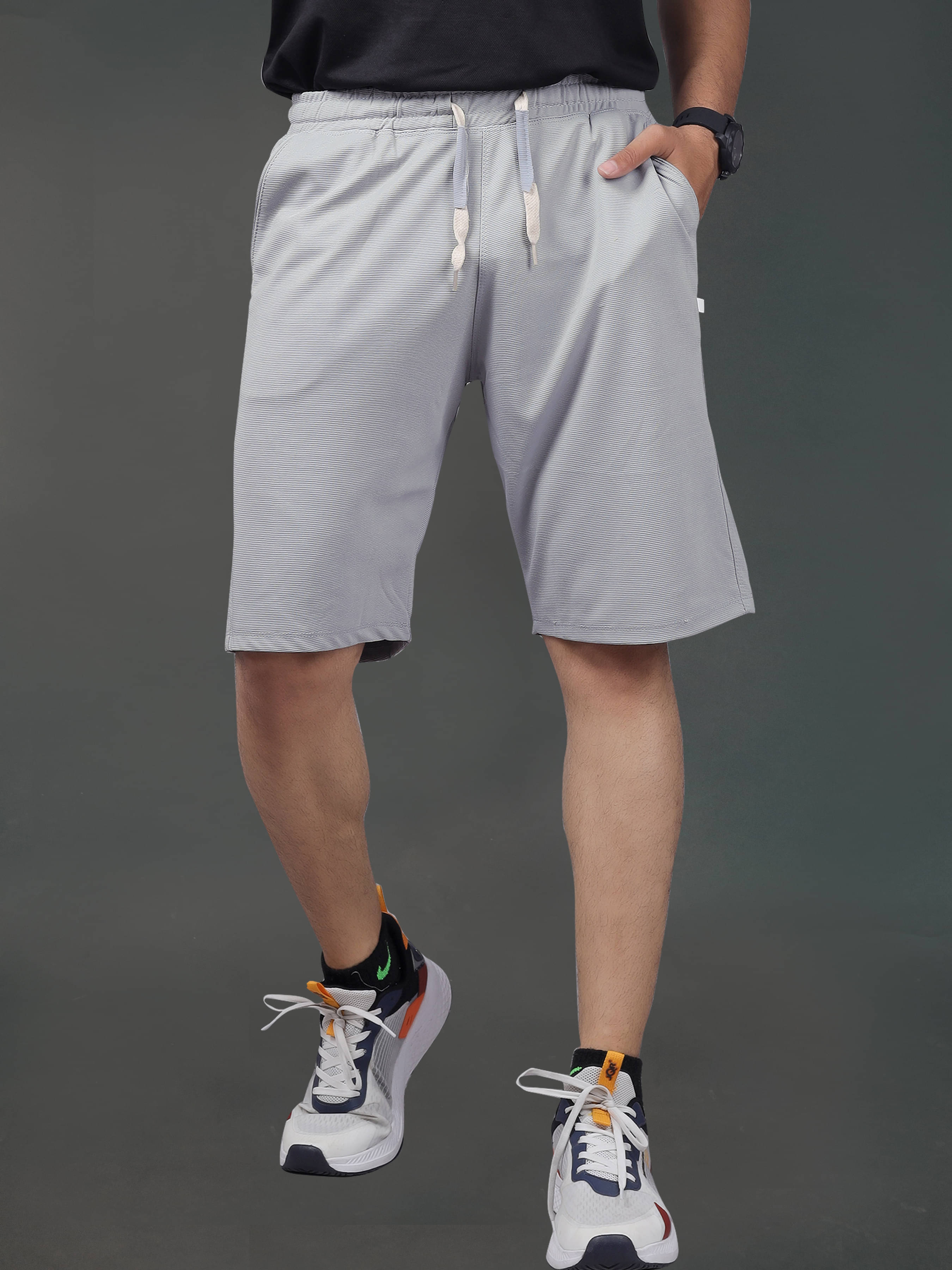     			Septem Grey Cotton Blend Men's Shorts ( Pack of 1 )