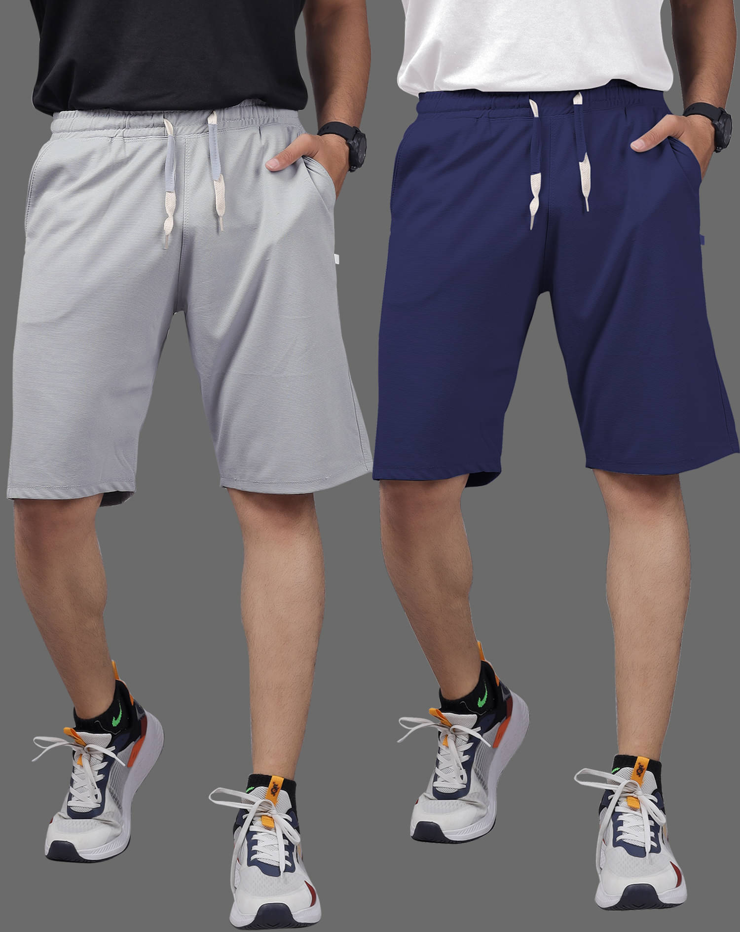 Septem Off White Cotton Blend Men's Shorts ( Pack of 2 ) Septem Off White Cotton Blend Men's Shorts ( Pack of 2 )