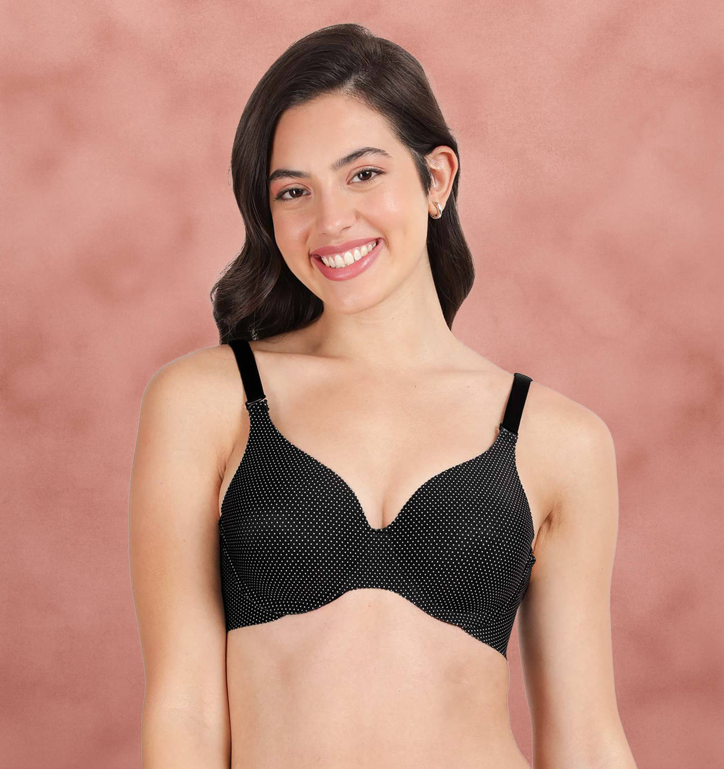     			Shyaway Nylon Lightly Padded Women's T-Shirt Bra ( Black ) SY91054-BlackBeauty