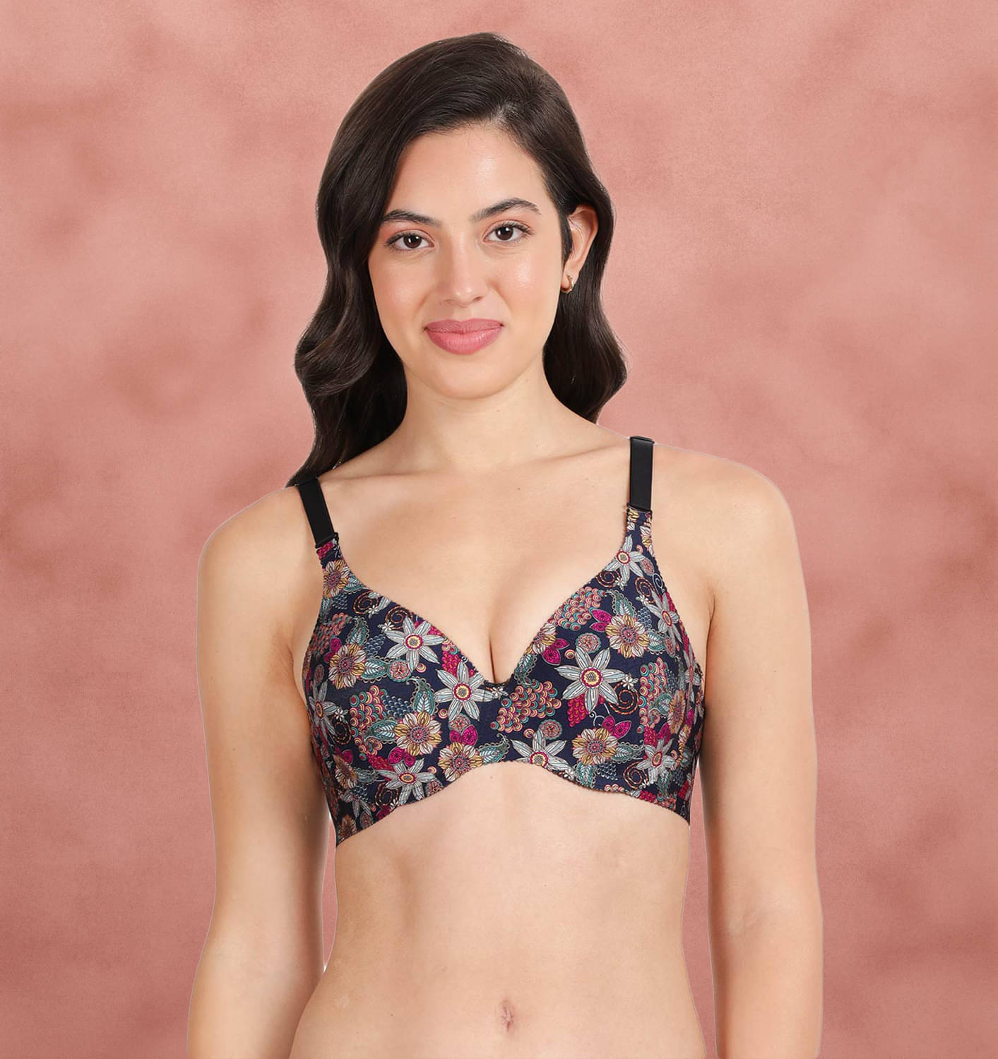 Shyaway Nylon Lightly Padded Women's Everyday Bra ( Blue ) SY91050-BluePink Shyaway Nylon Lightly Padded Women's Everyday Bra ( Blue ) SY91050-BluePink